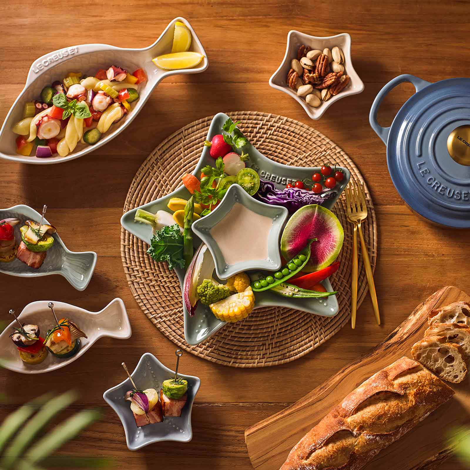 LE CREUSET★ スターフィッシュ★M(27cm)、Sセット★ Buy Starfish Stoneware Dish Water Green 11cm for MYR 120.00