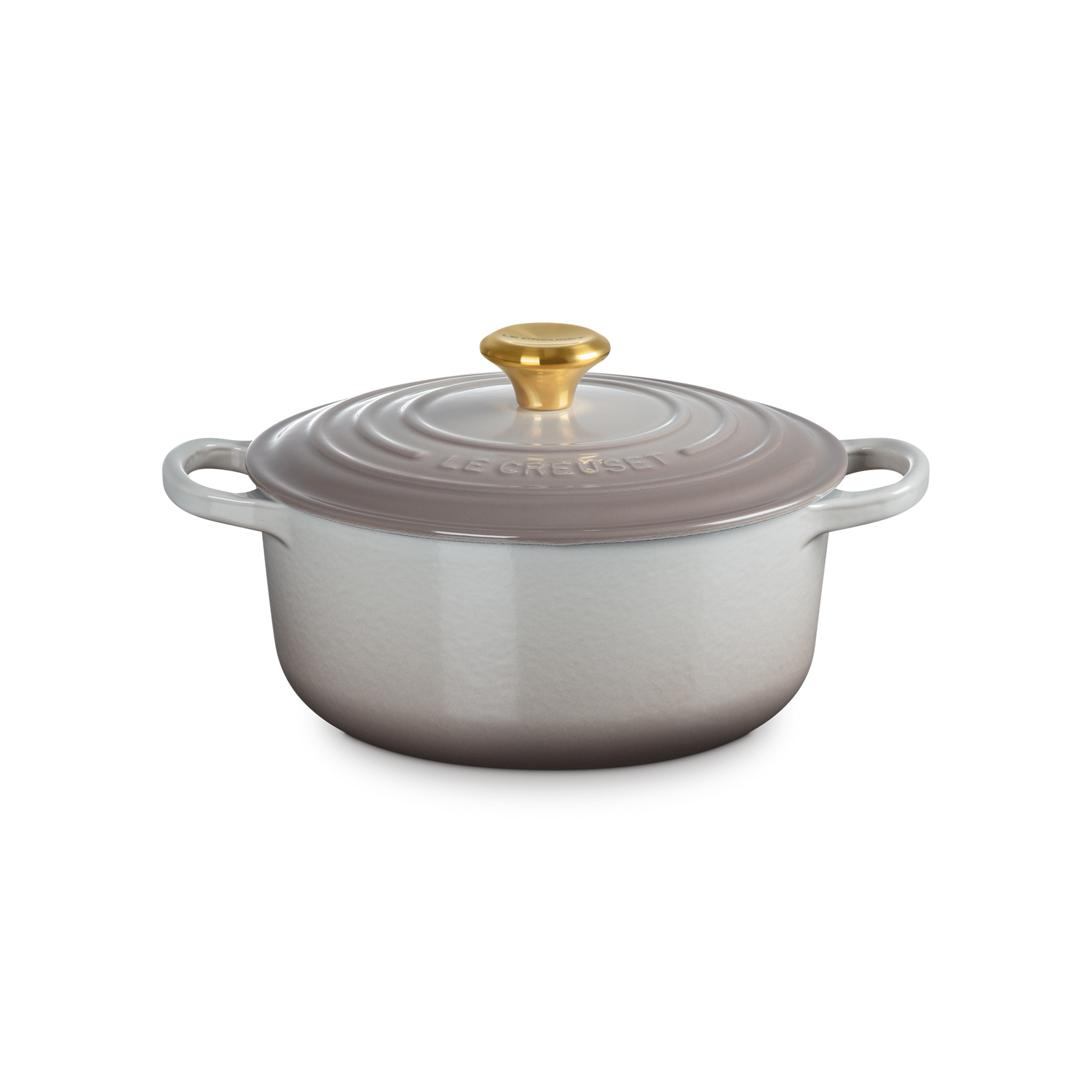 Round French Oven Nutmeg 20cm Gold Knob