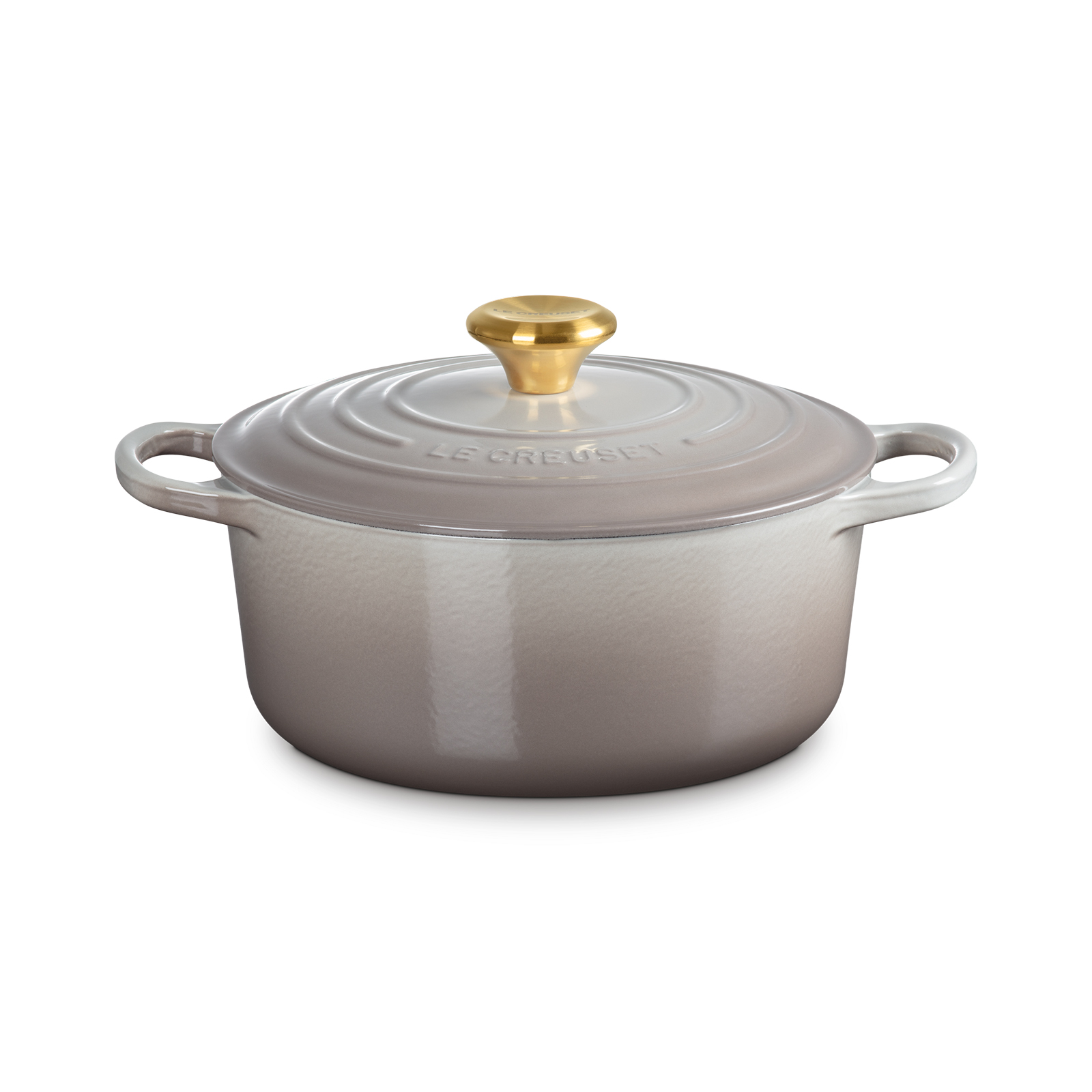 Round French Oven Nutmeg 24cm Gold Knob