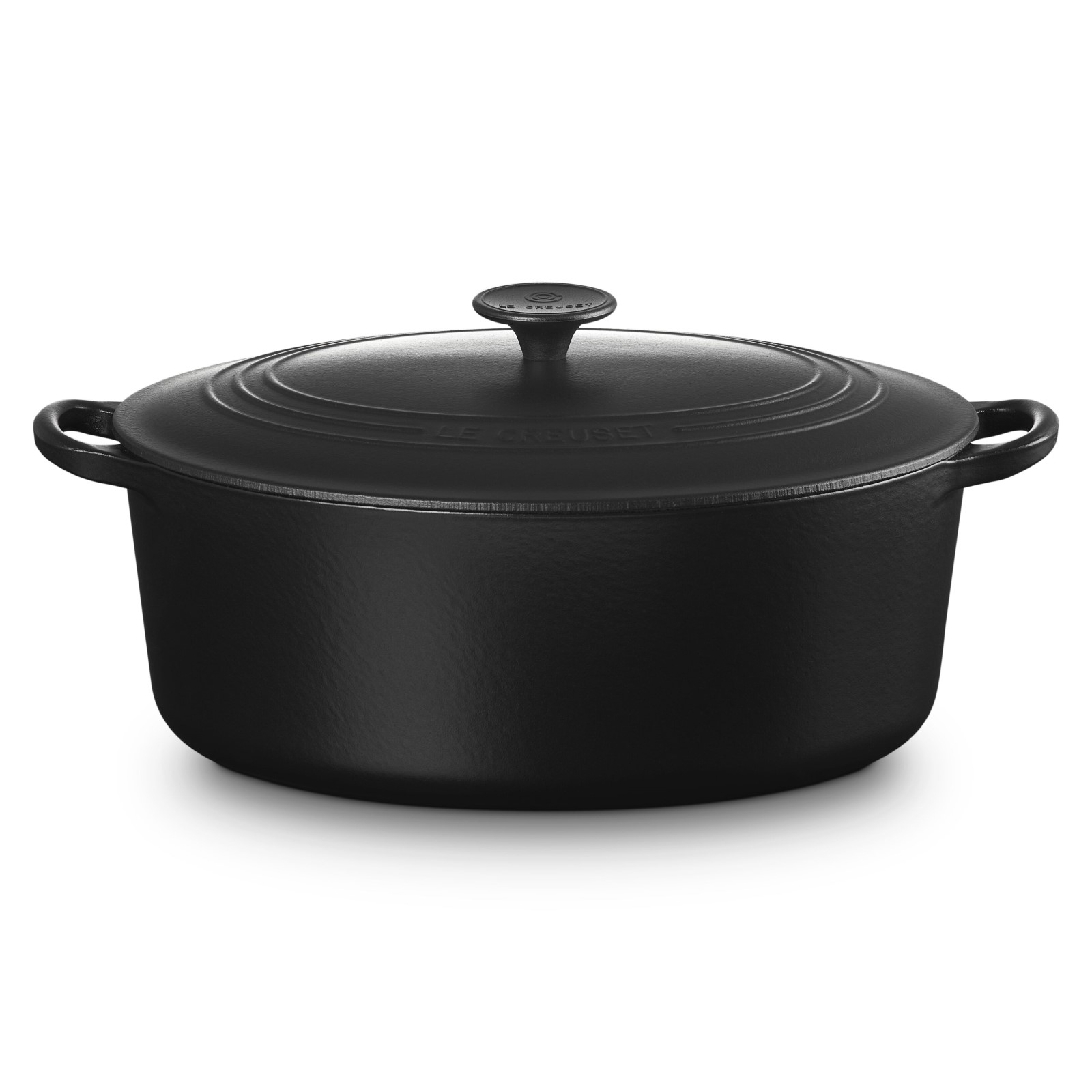 Oval Round French Oven Matte Black 31cm Phenolic Knob