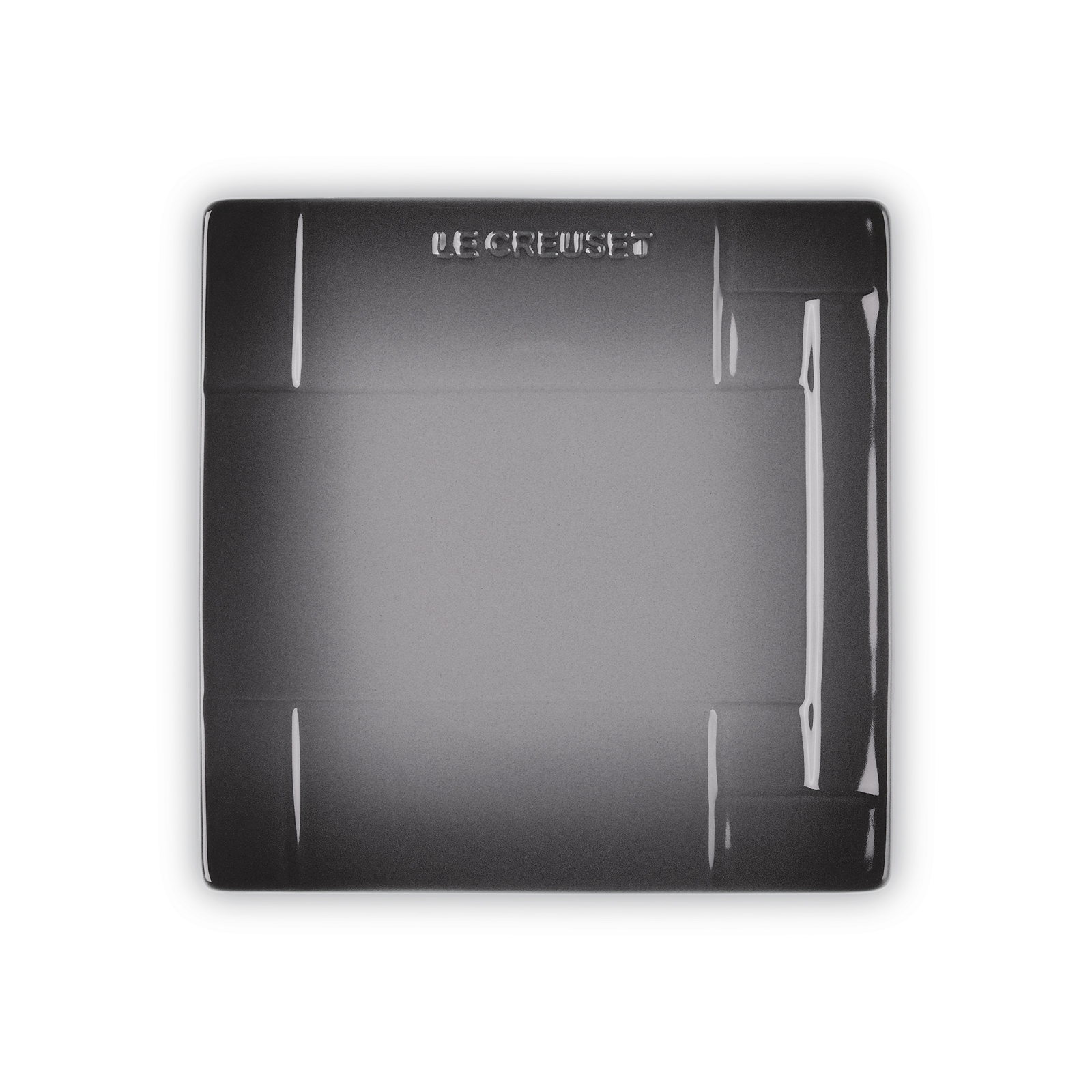 Meshed Stoneware Square Plate Flint 18cm