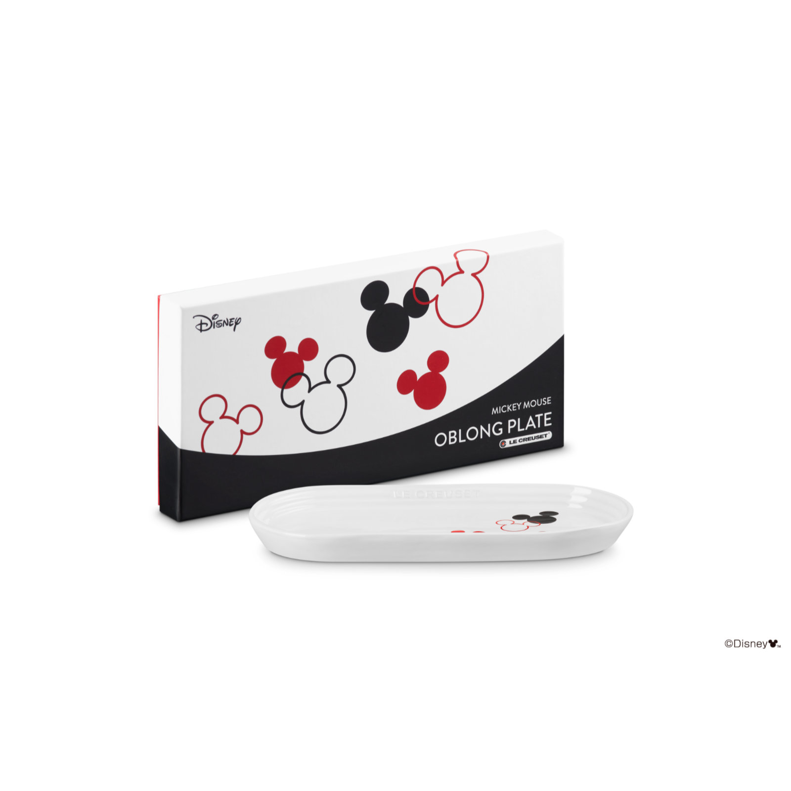 Mickey Mouse Oblong Plate White 25cm