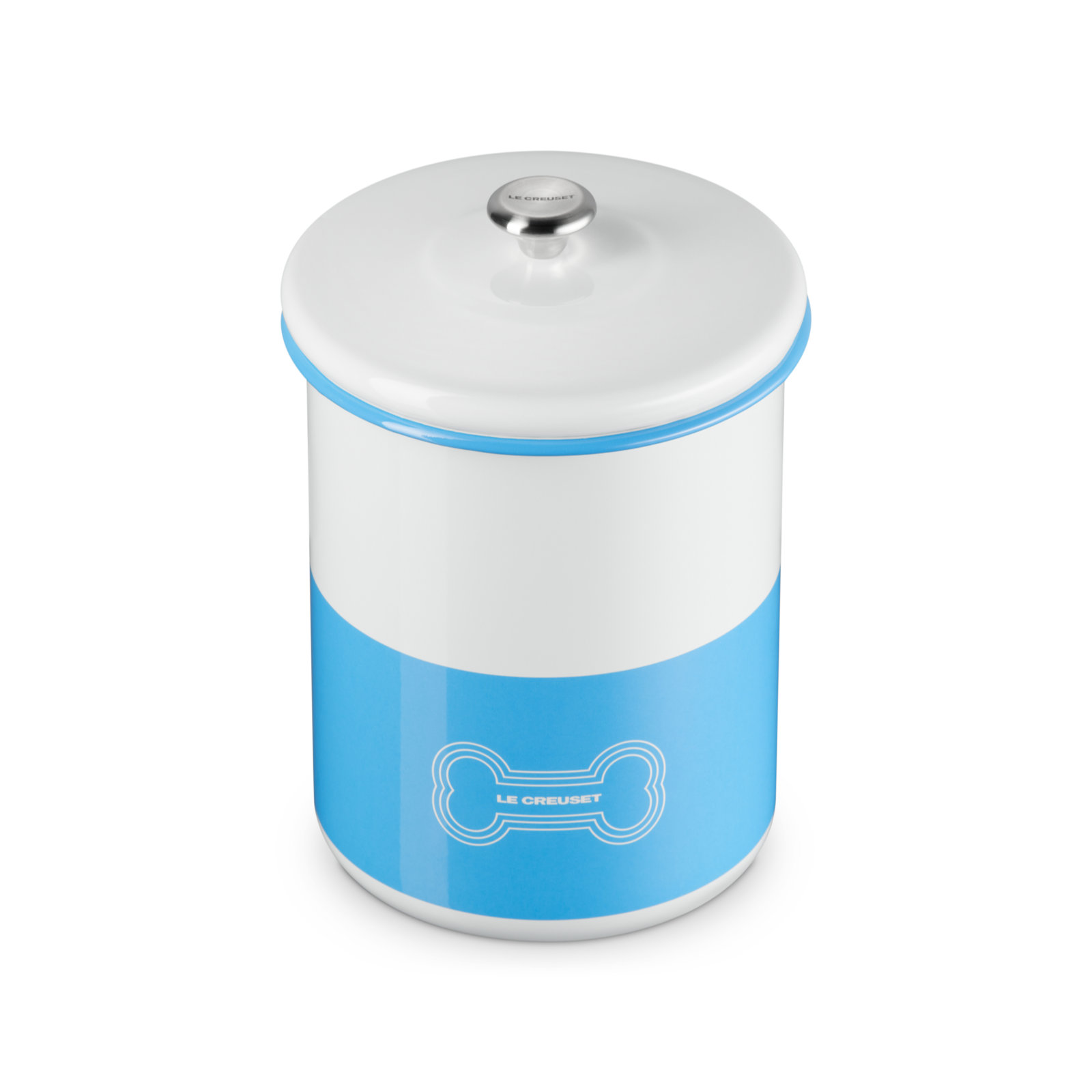 Enamel On Steel Pet Treat Jar with Bone Decal image number 1