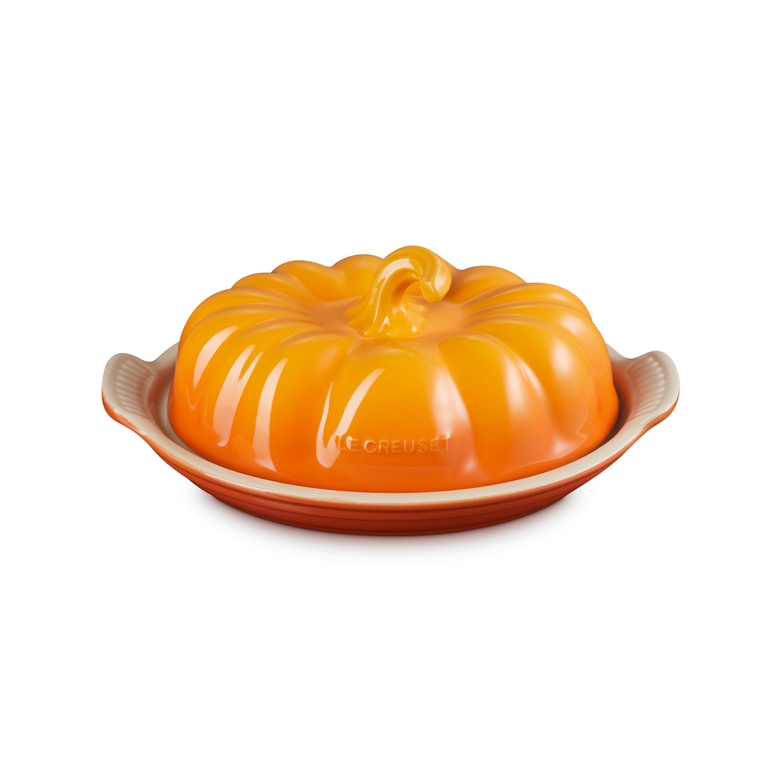 Pumpkin Stoneware Butter Dish image number 1
