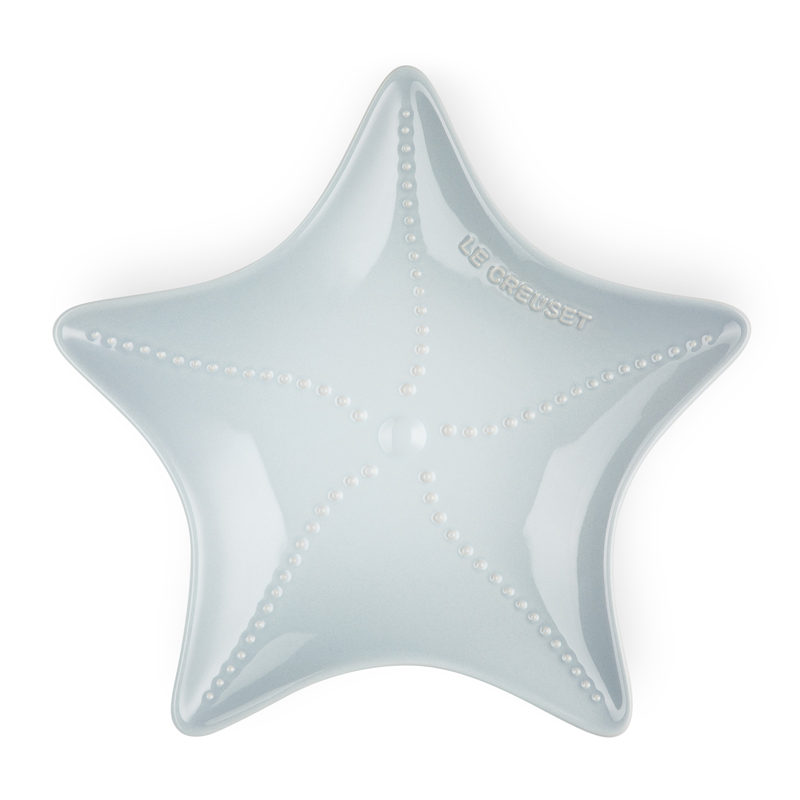 Starfish Stoneware Plate Silver Blue 27cm