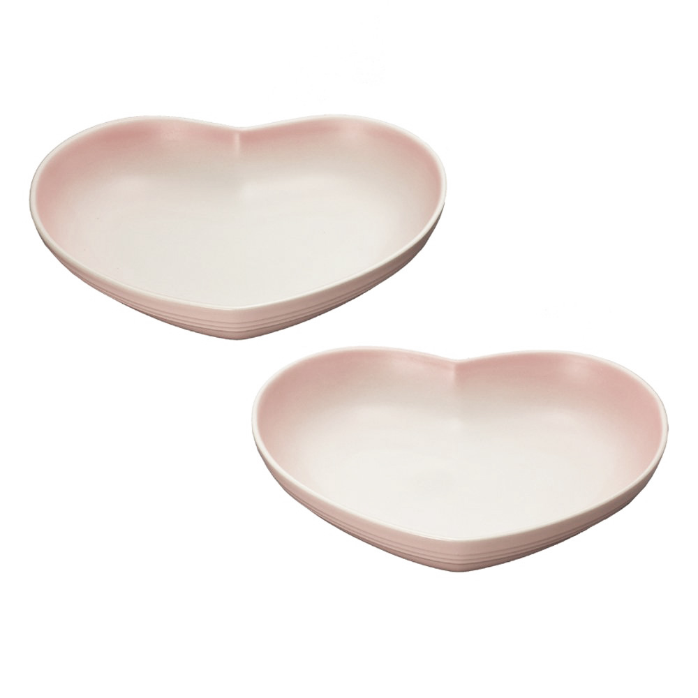 Stoneware Set of 2 Heart Dish Medium Powder Pink 22cm