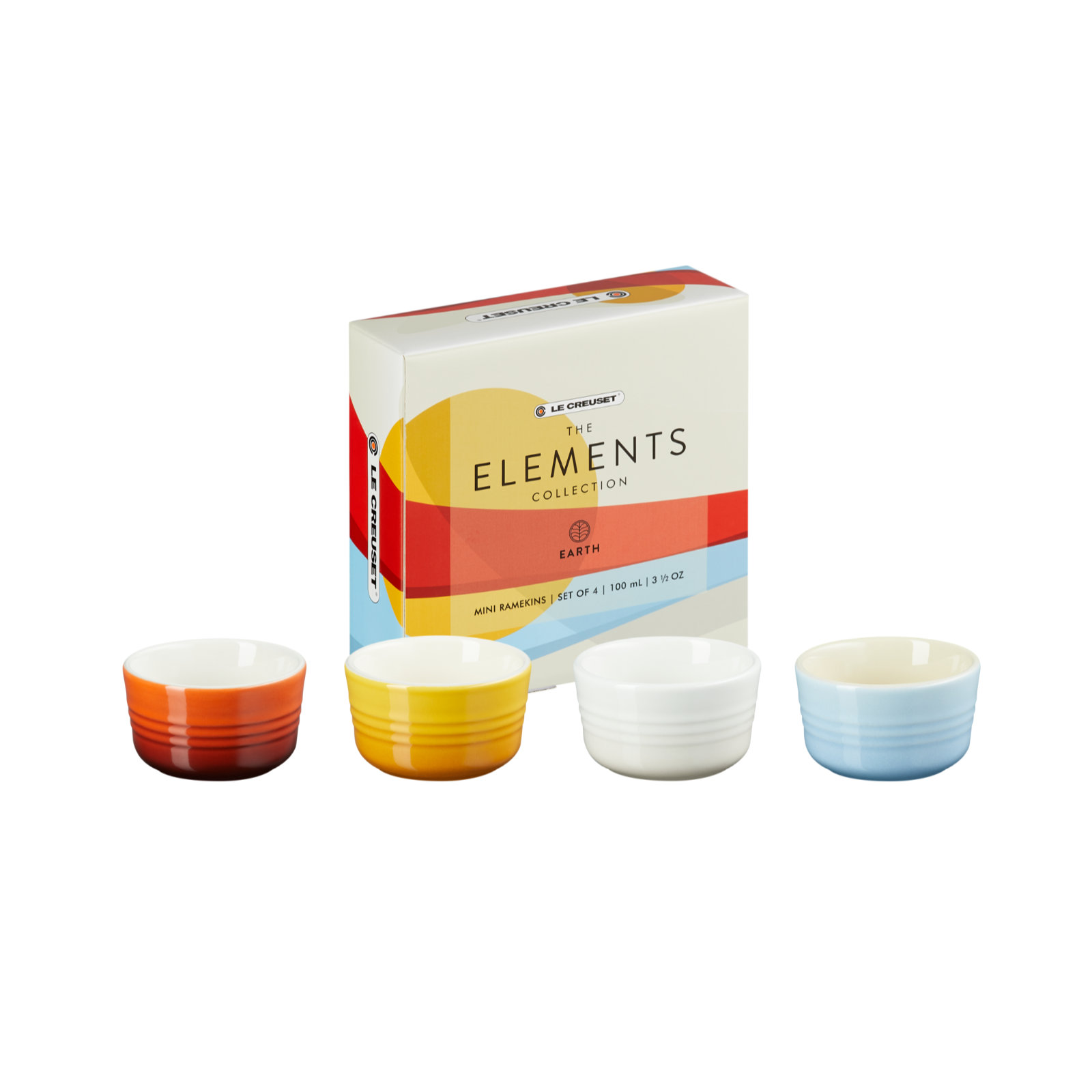 Set of 4 Mini Round Ramekin Multicolor 0.1L