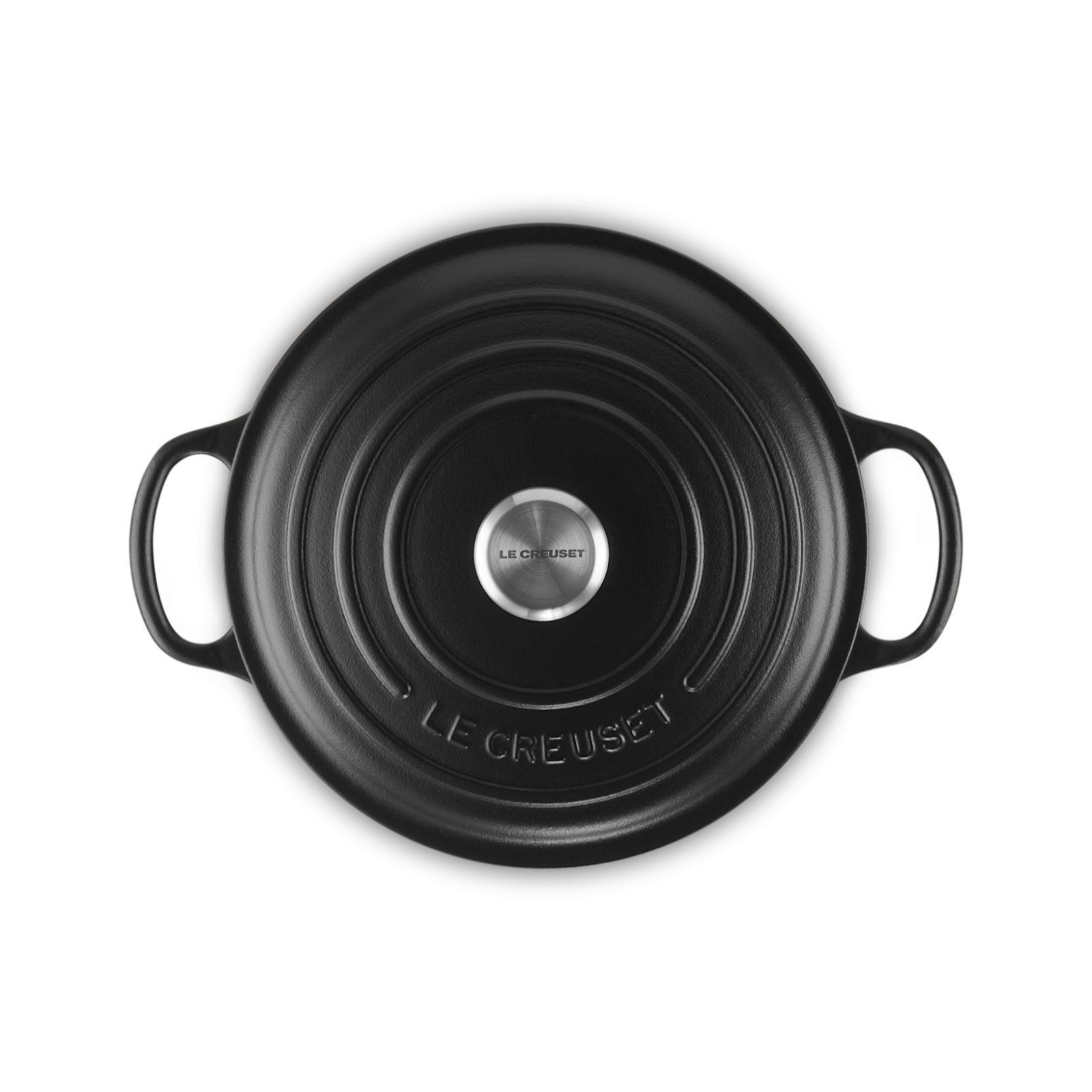 Round French Oven Silver Knob Black Interior image number 3