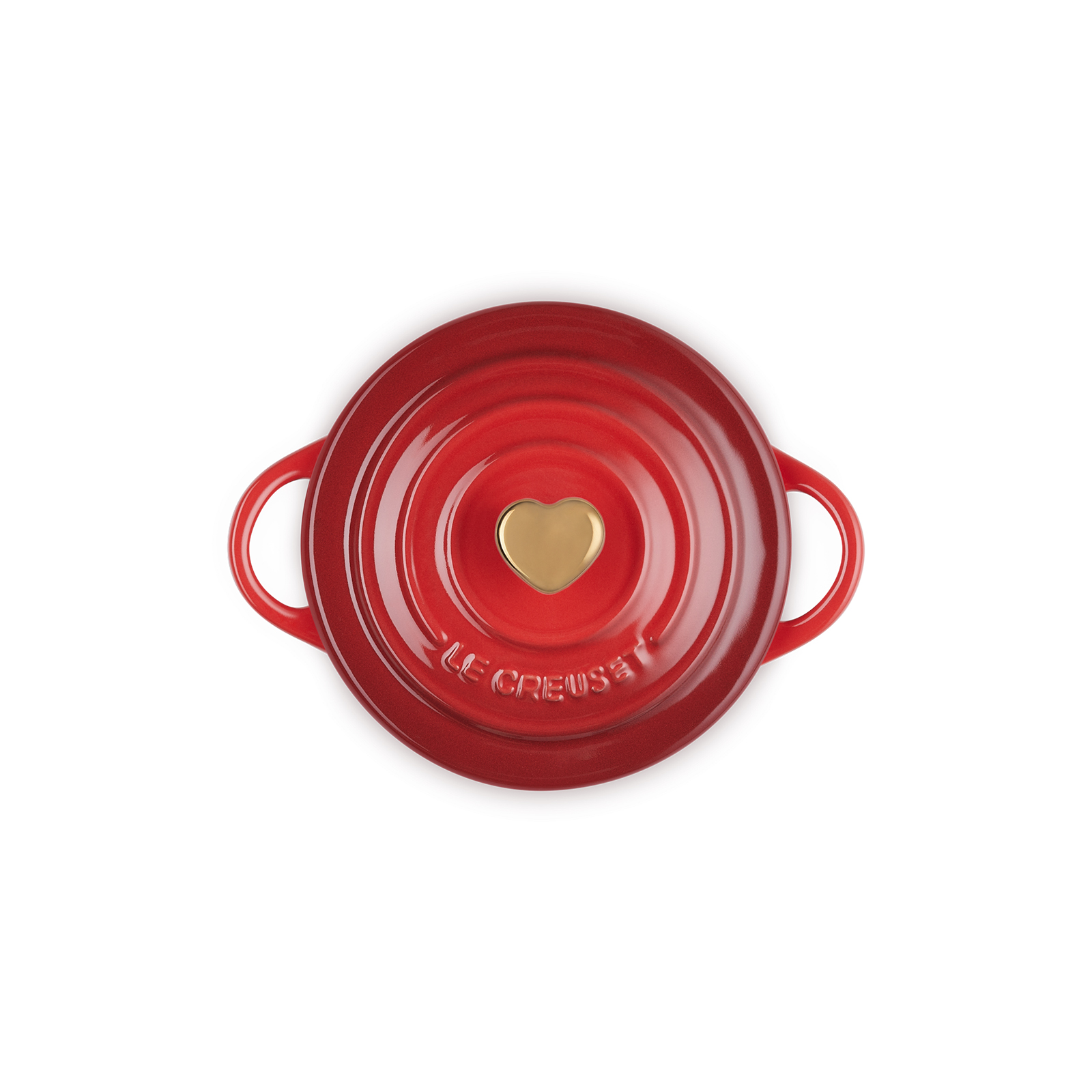 Classic Round Mini Cocotte Golden Heart Knob image number 3