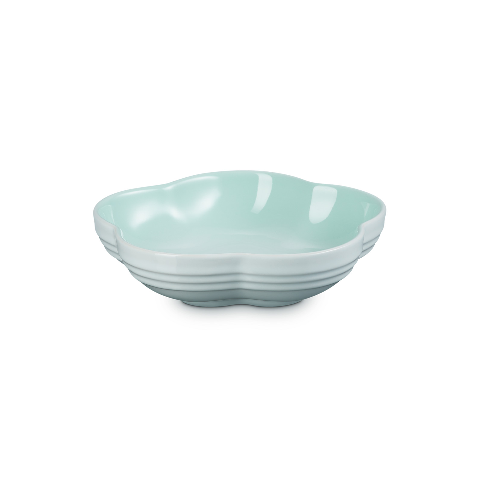 Flower Stoneware Dish Ice Green 16cm