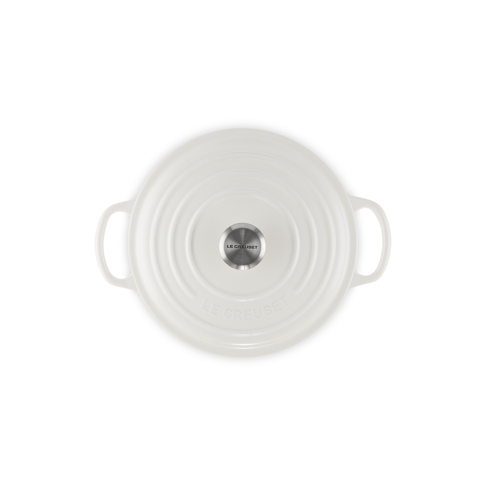 Round French Oven Silver Knob White Interior image number 2