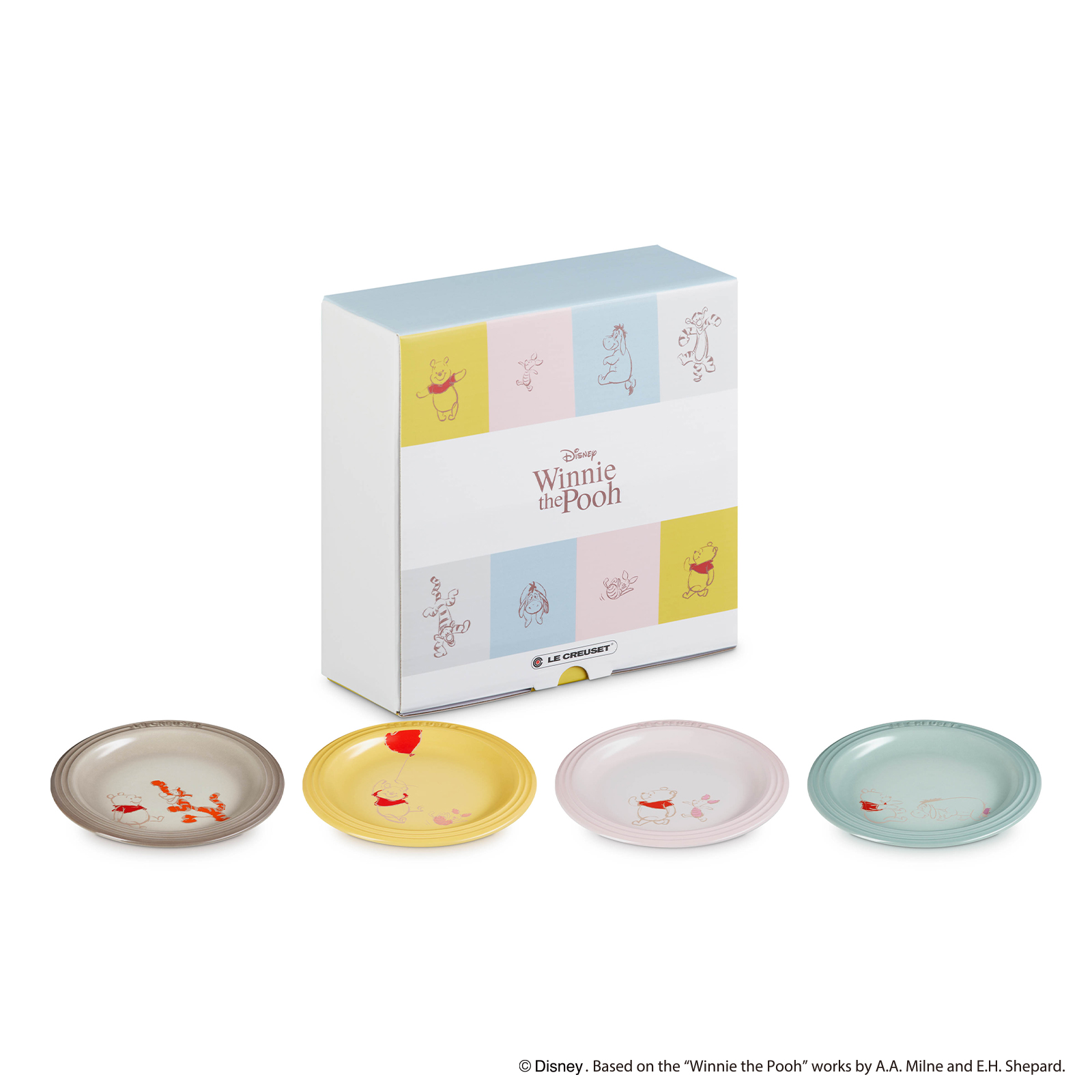 Set of 4 Winnie the Pooh Manila Round Plate Multicolour 18cm