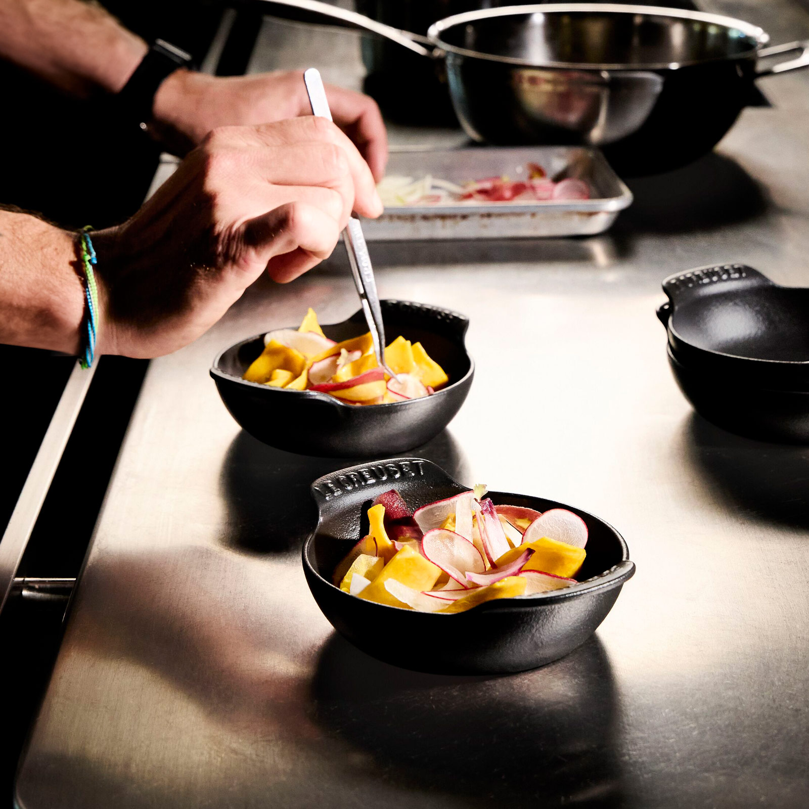 Set of 4 Mini Braiser Base Matte Black 13cm image number 5