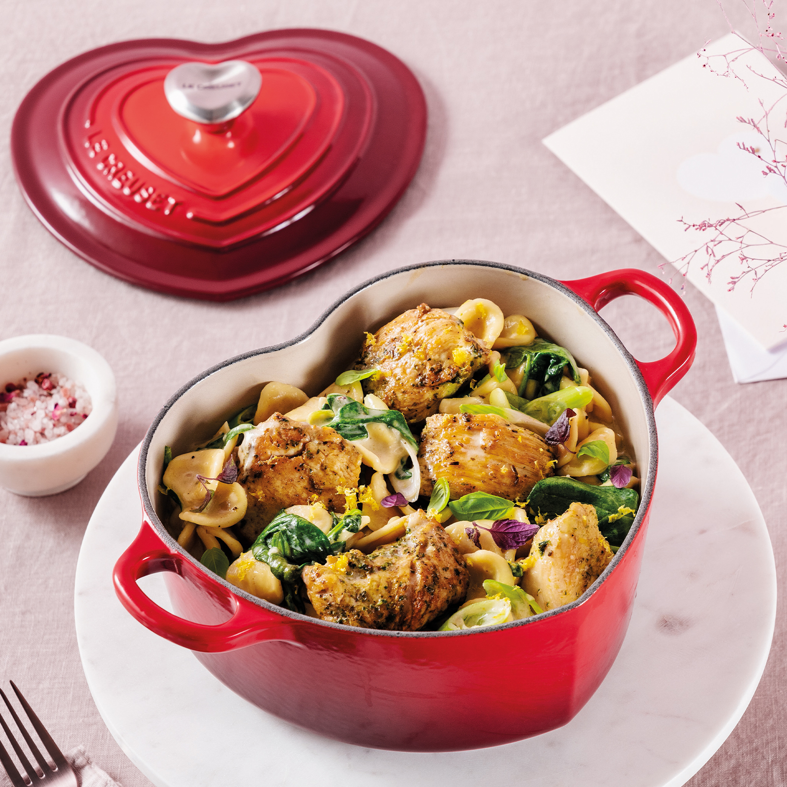 Heart Cast Iron Cocotte Loop Handle Metal Heart Knob image number 5