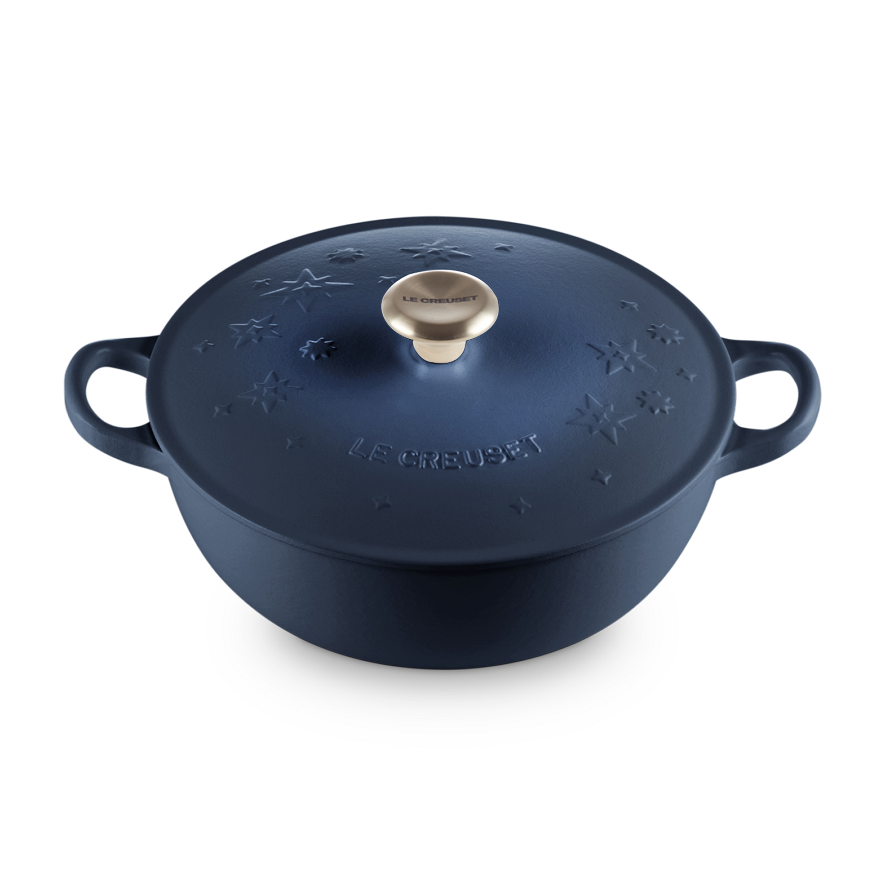 Star Relief Marmite with Lid Light Gold Knob image number 1