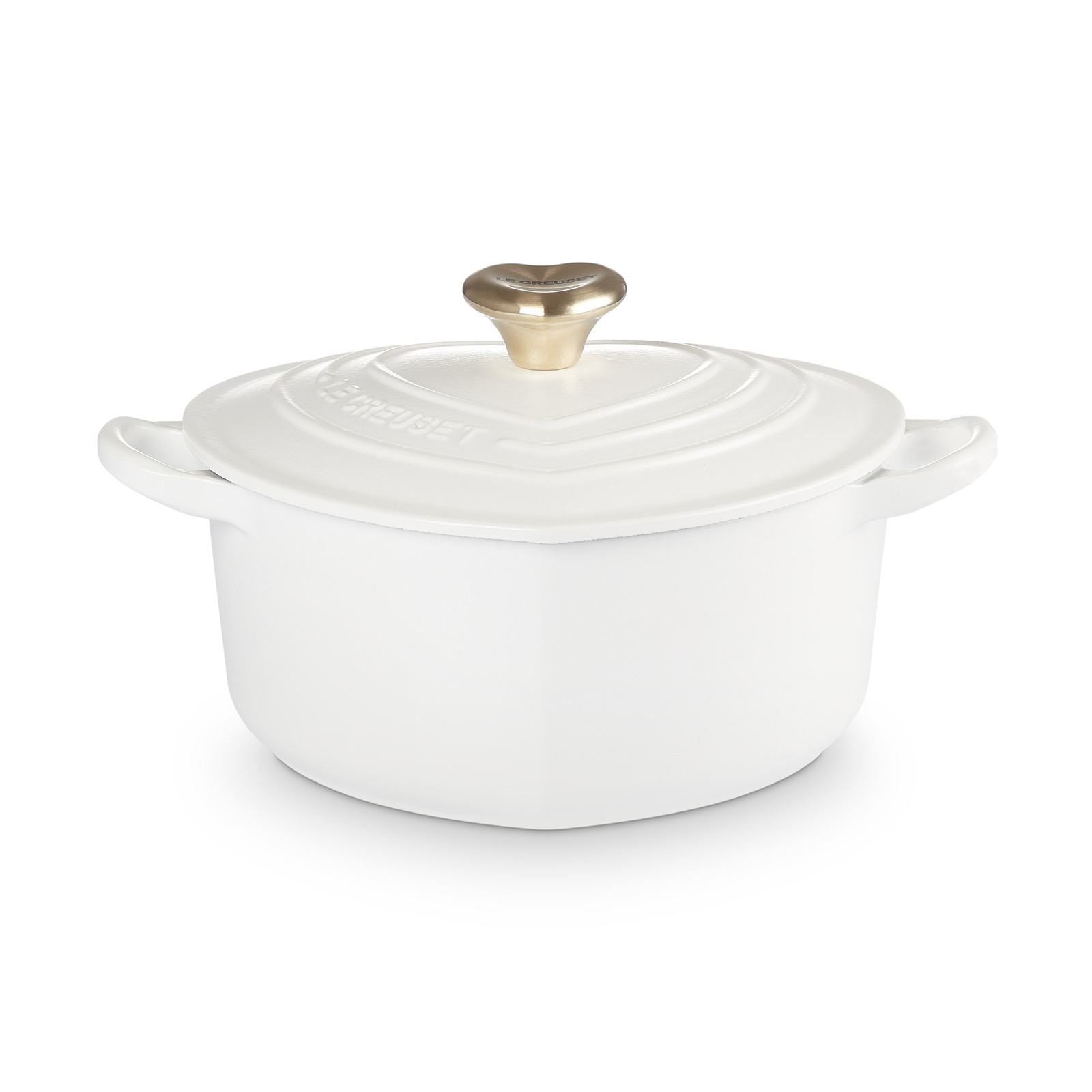 Heart Shaped Casserole Cotton 20cm Light Gold Heart Knob