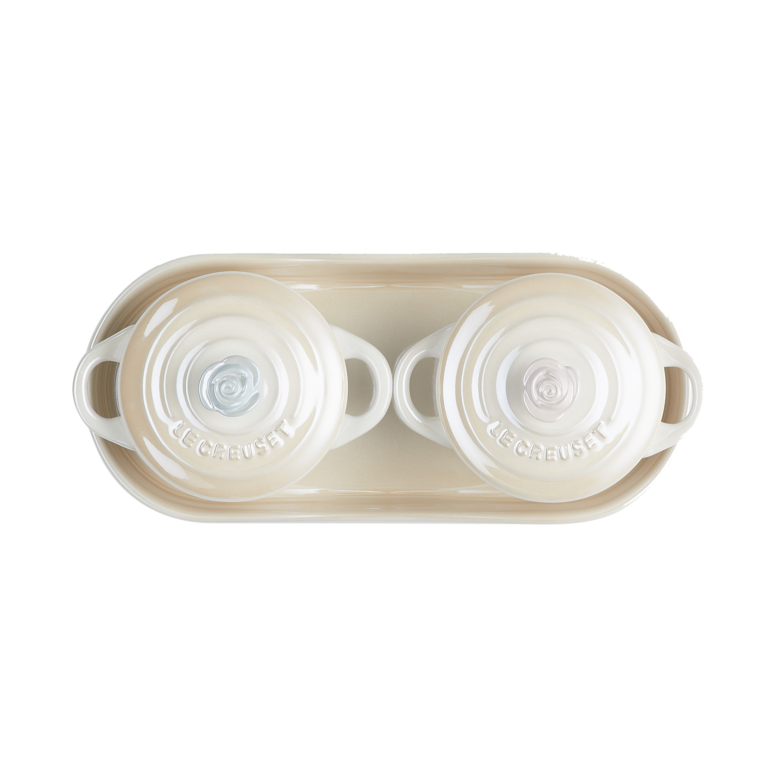Set of 2 Mini Round Cocottes with Tray image number 3