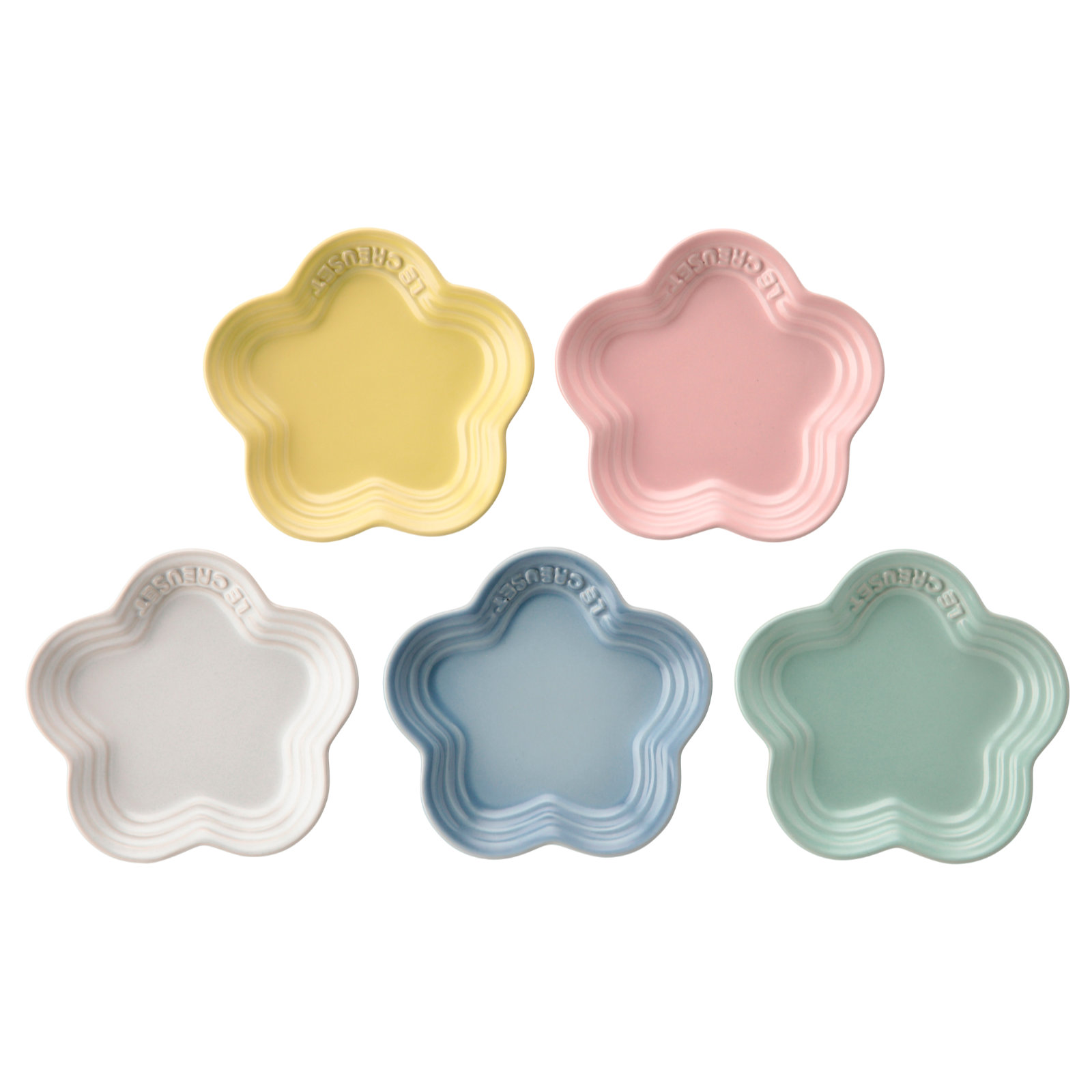 Stoneware Set of 5 Small Flower Plate Multicolor 11cm