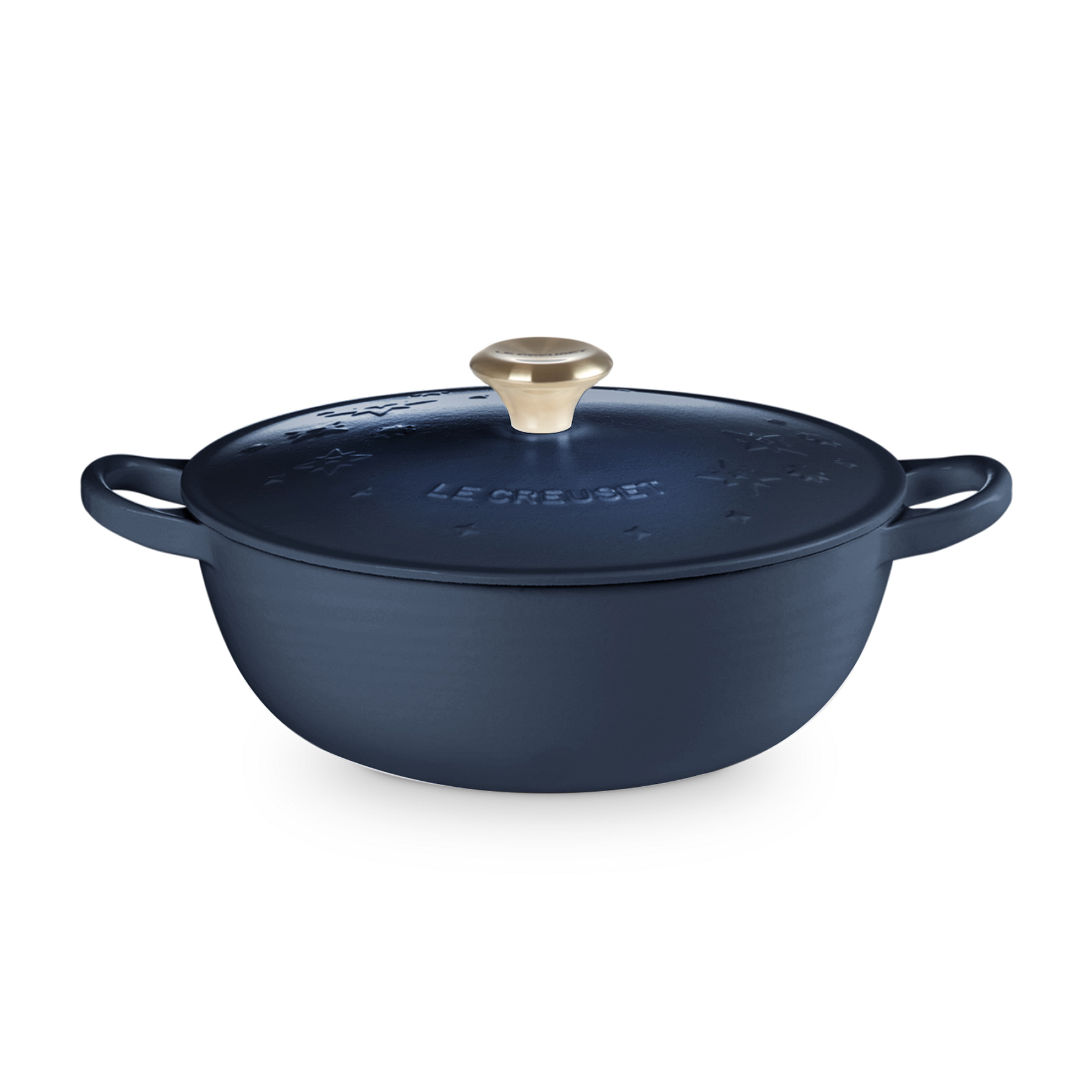 Star Relief Marmite with Lid Agave 22cm Light Gold Knob