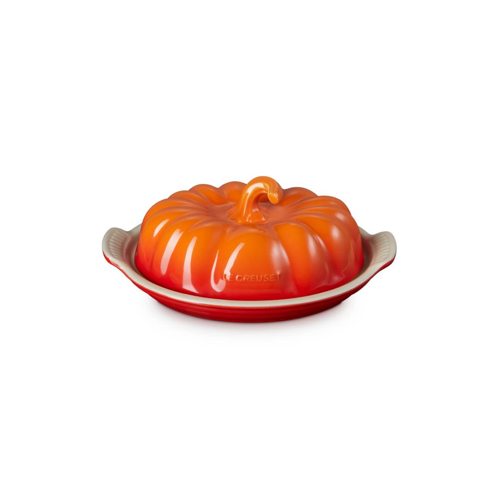 Pumpkin Stoneware Butter Dish image number 1