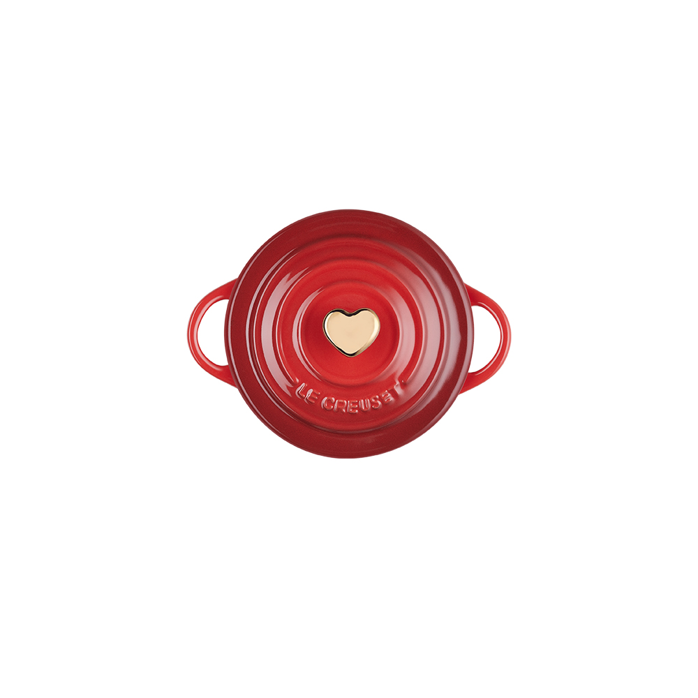 Classic Round Mini Cocotte Golden Heart Knob image number 3