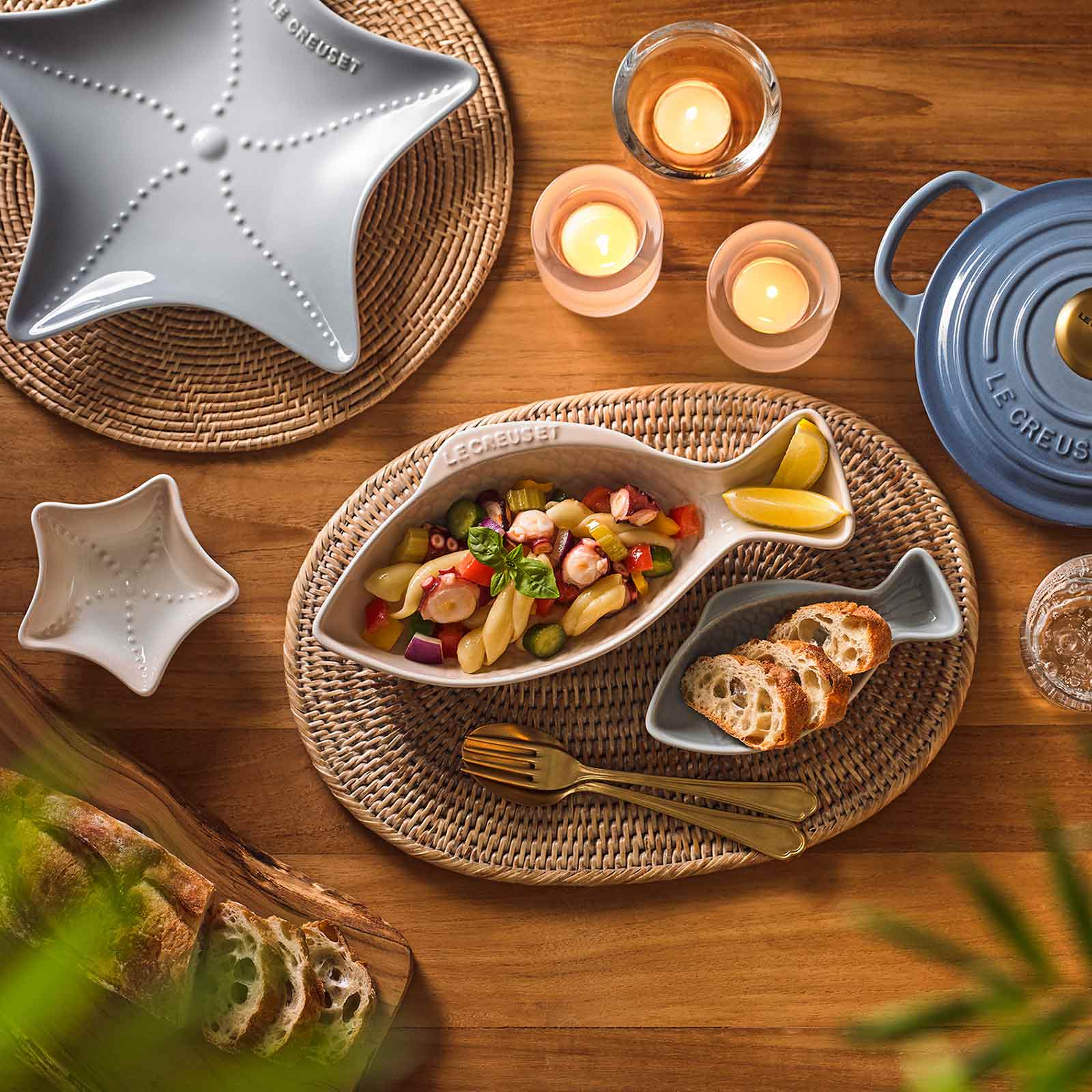 スターレリーフ　LE CREUSET マルミット&プレートセットなど Buy Starfish Stoneware Plate Silver Blue 27cm for MYR 185.00 | Le