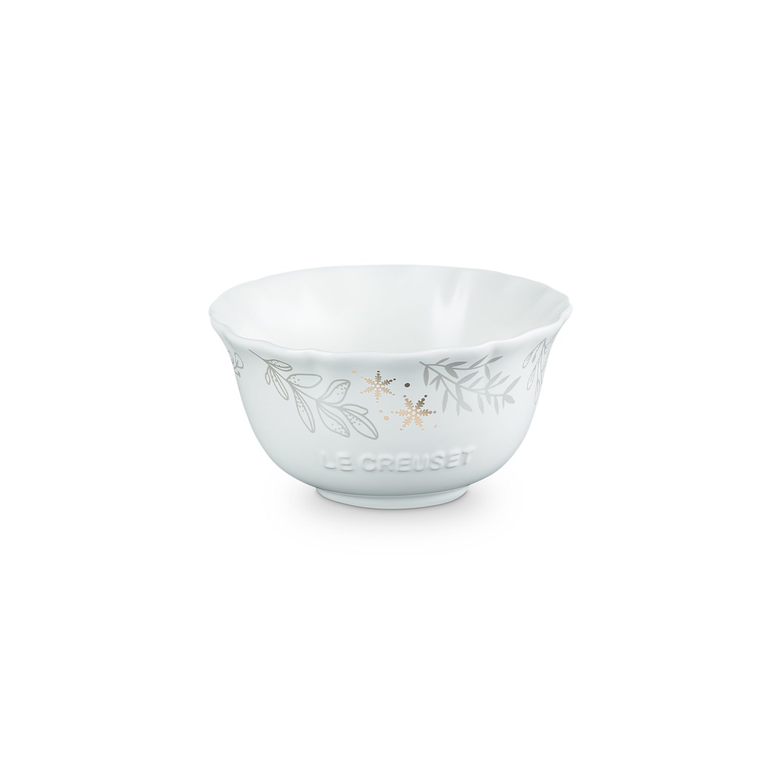 Elegant Frill Stoneware Bowl with Gold Decal Cotton 360ml