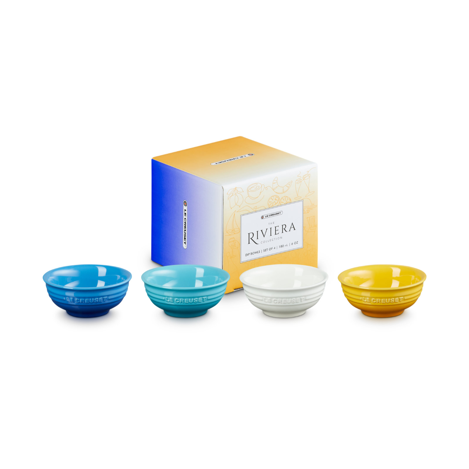 Set of 4 Mini Stoneware Bowl Multicolor 180ml