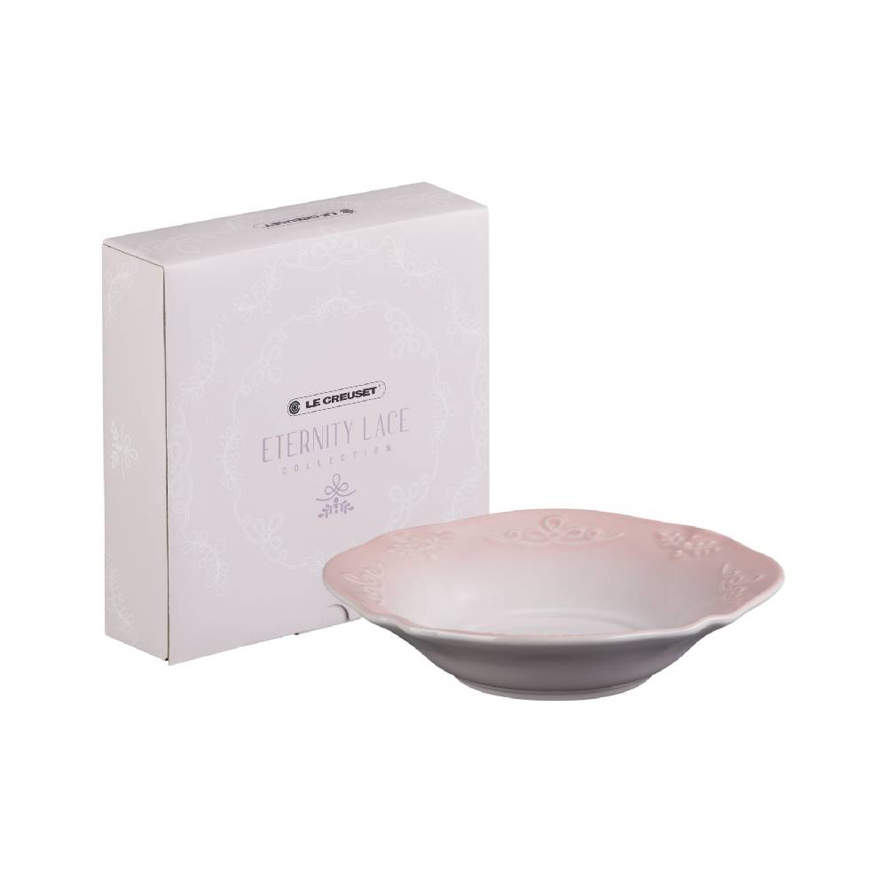 Eternity Lace Dish Border Relief Shell Pink 20cm
