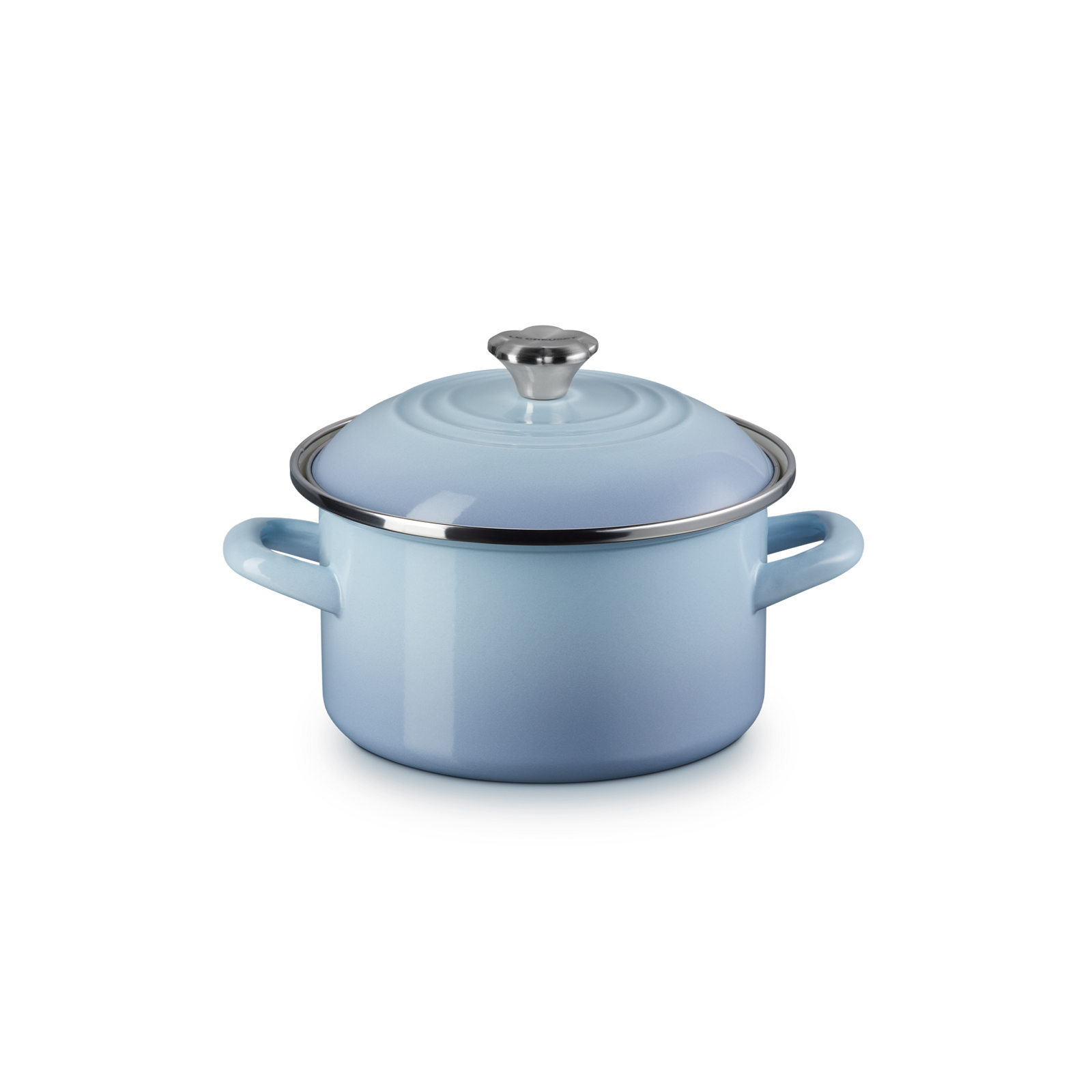 EOS Casserole Coastal Blue 18cm Stainless Steel Flower Knob