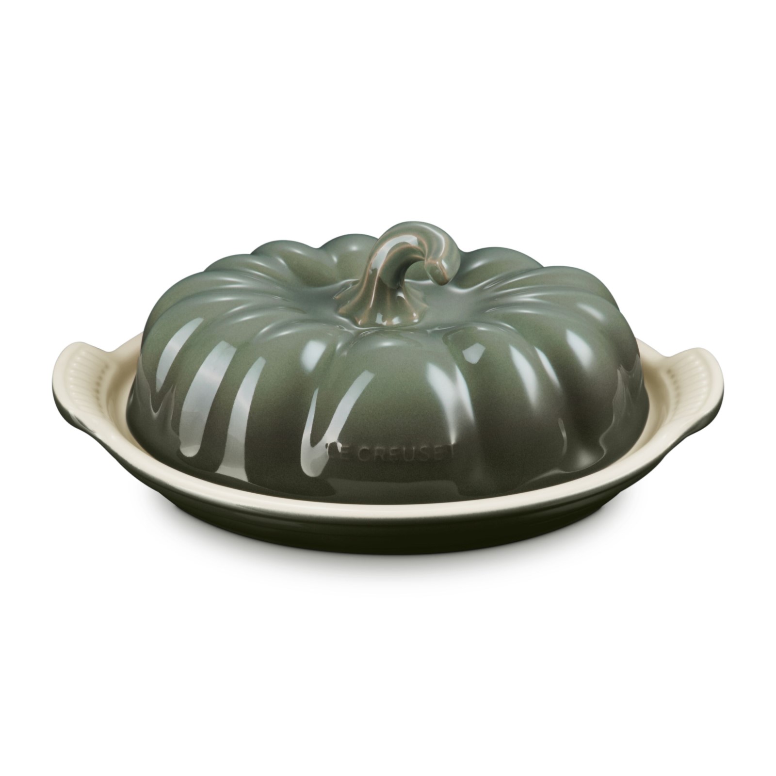 Pumpkin Stoneware Butter Dish image number 1