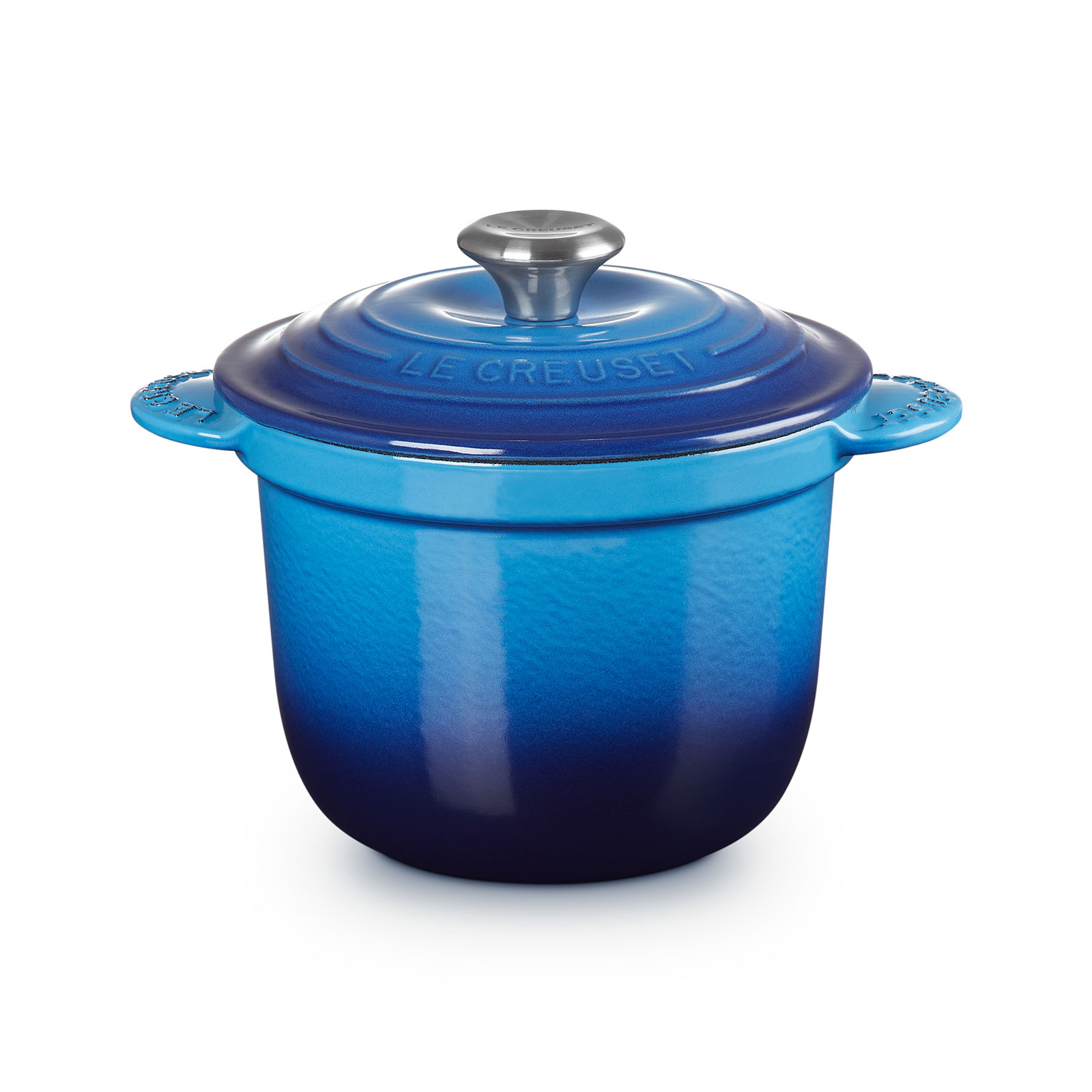 Rice Pot Azure Blue 18cm Stainless Steel Knob