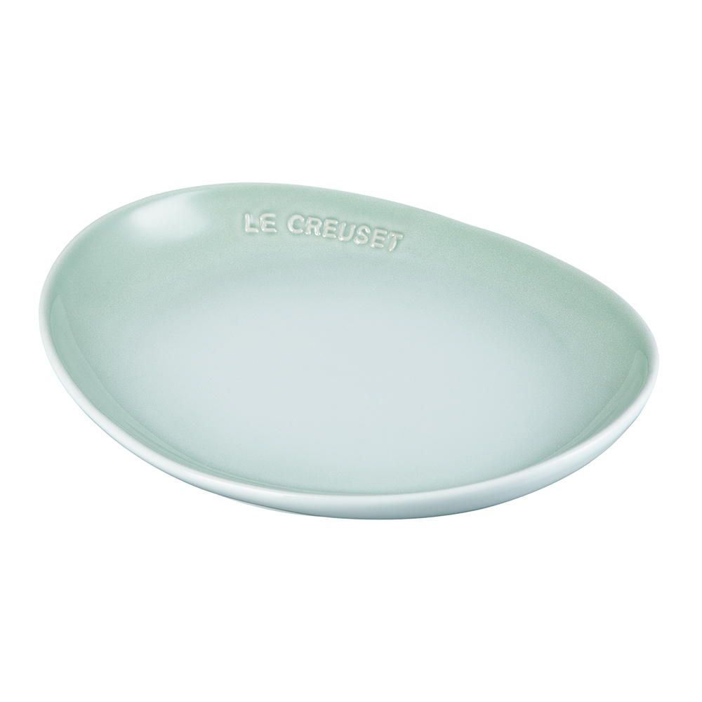 Flora Stoneware Oval Plate Water Green 24cm