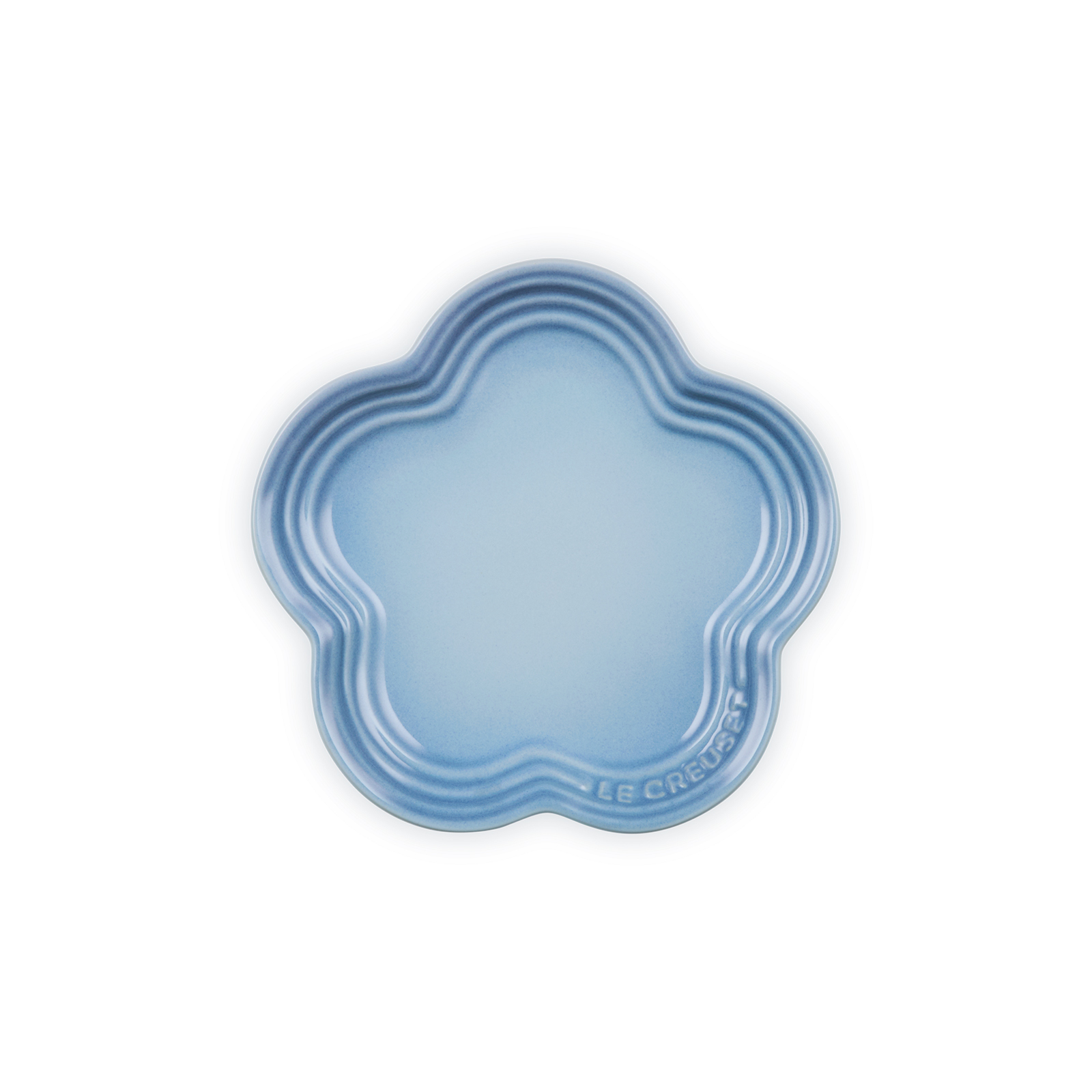 Flower Stoneware Plate Coastal Blue 14cm