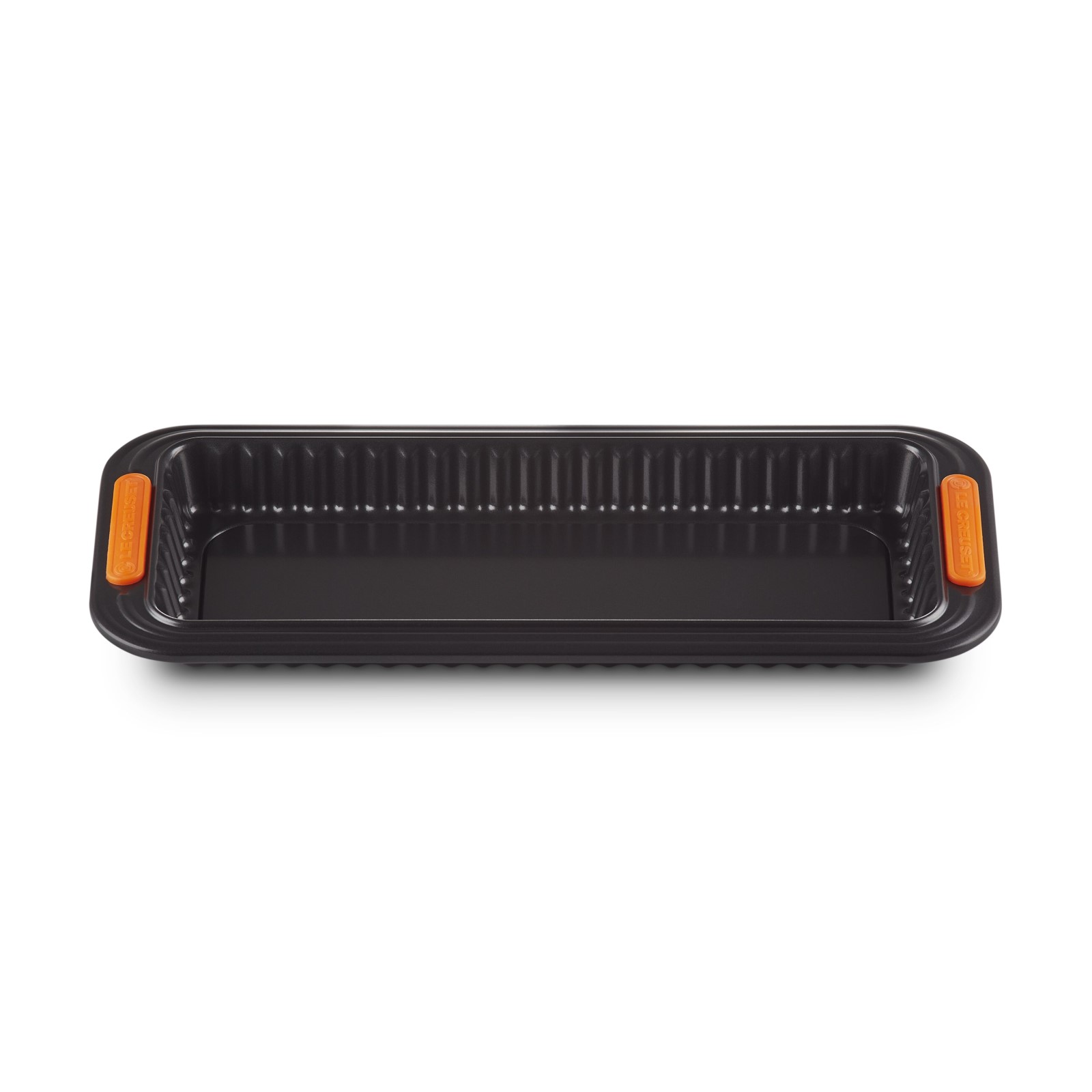 Rectangular Fluted Tart Tin Loose Base Matte Black