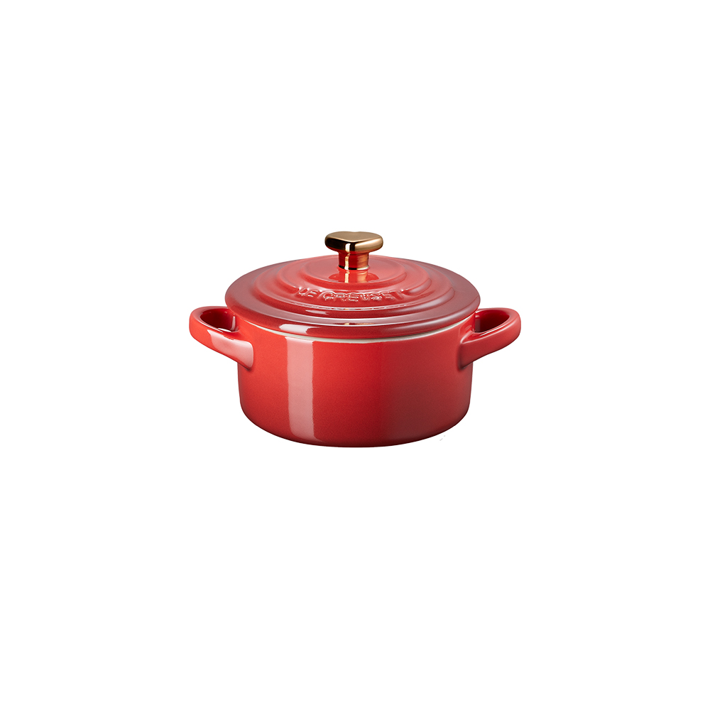 Classic Round Mini Cocotte Golden Heart Knob image number 1