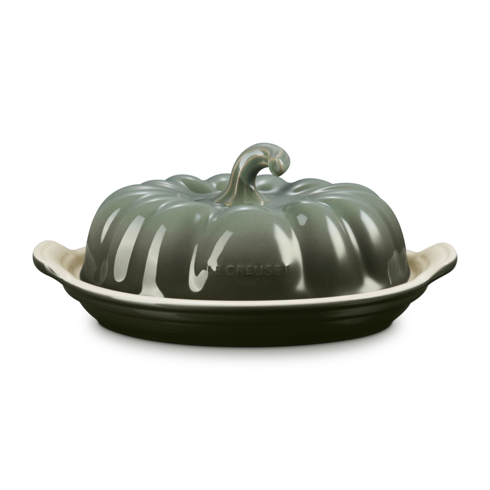 Pumpkin Stoneware Butter Dish Thyme