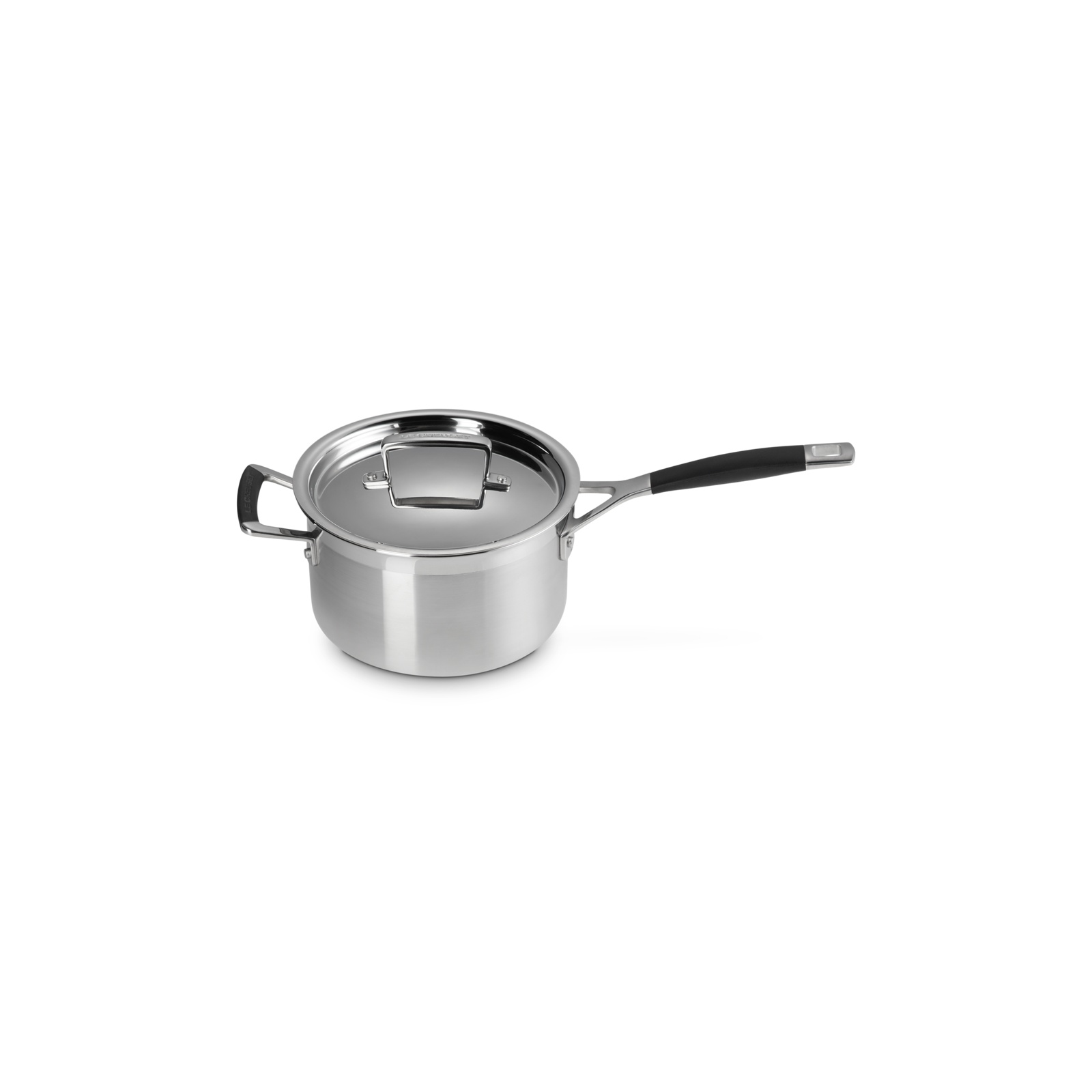 3-ply Stainless Steel Saucepan with Lid and Silicone Helper Handle image number 6