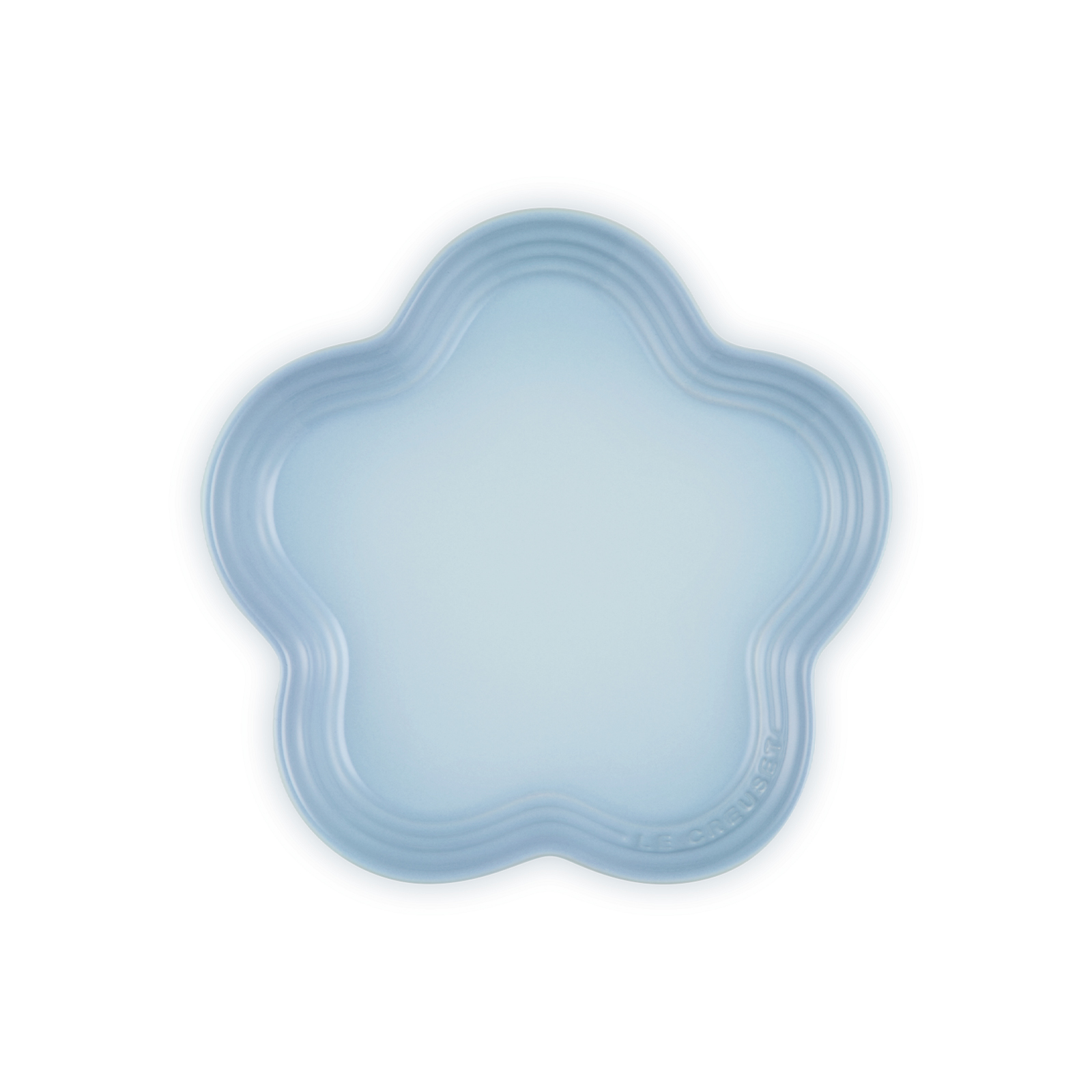 Flower Stoneware Plate Coastal Blue 19cm