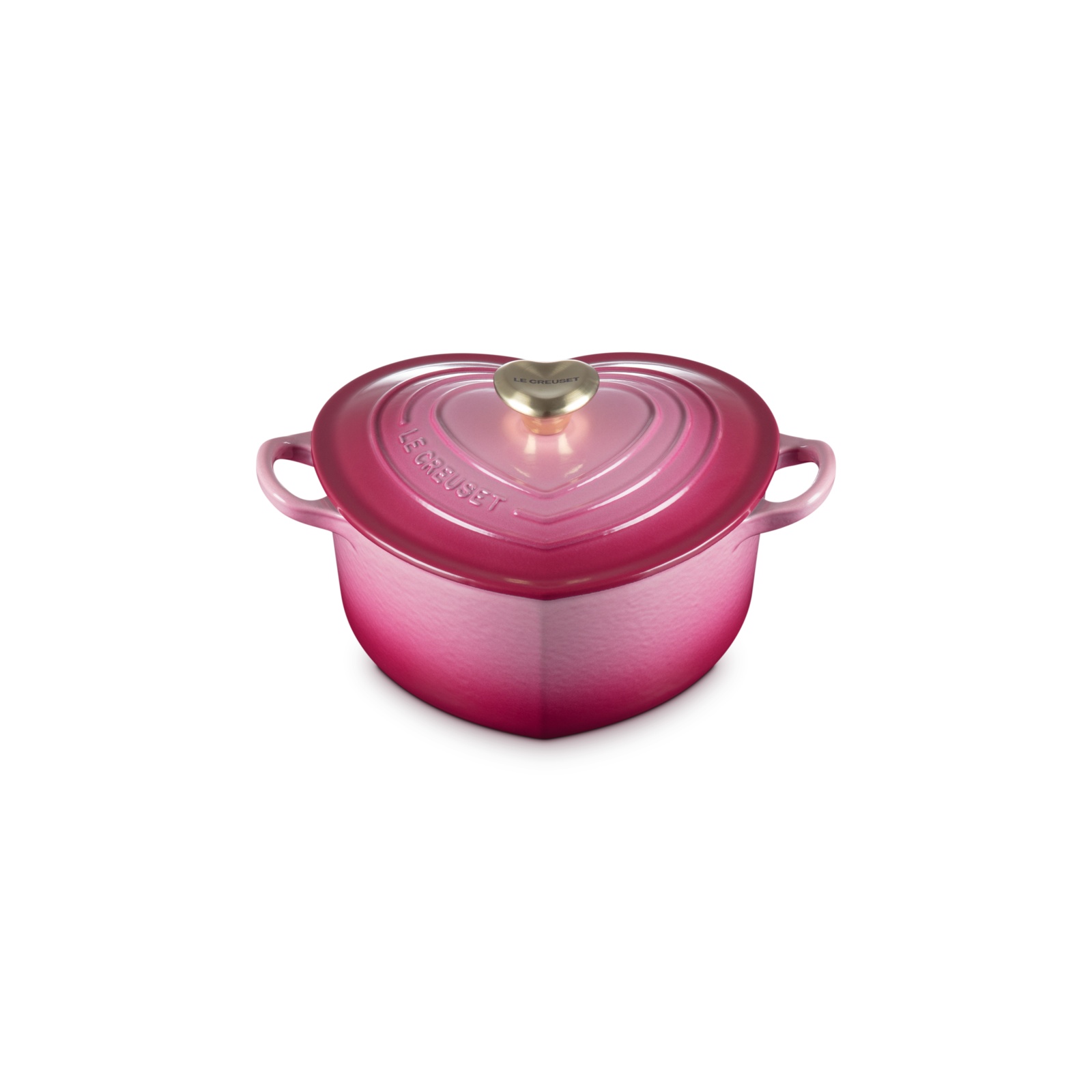 Heart Cocotte Loop Handle Berry 20cm Light Gold Heart Knob
