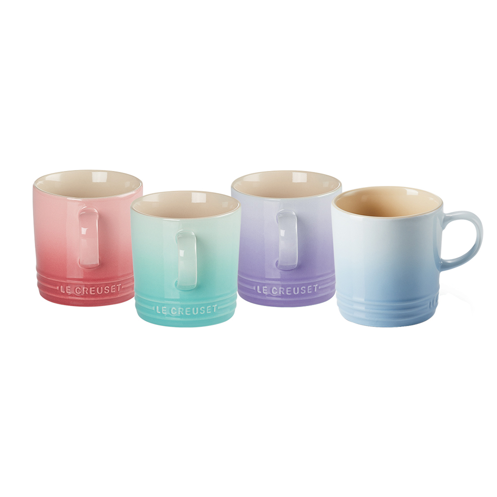 Set of 4 London Coffee Mug Multicolor 0.35L