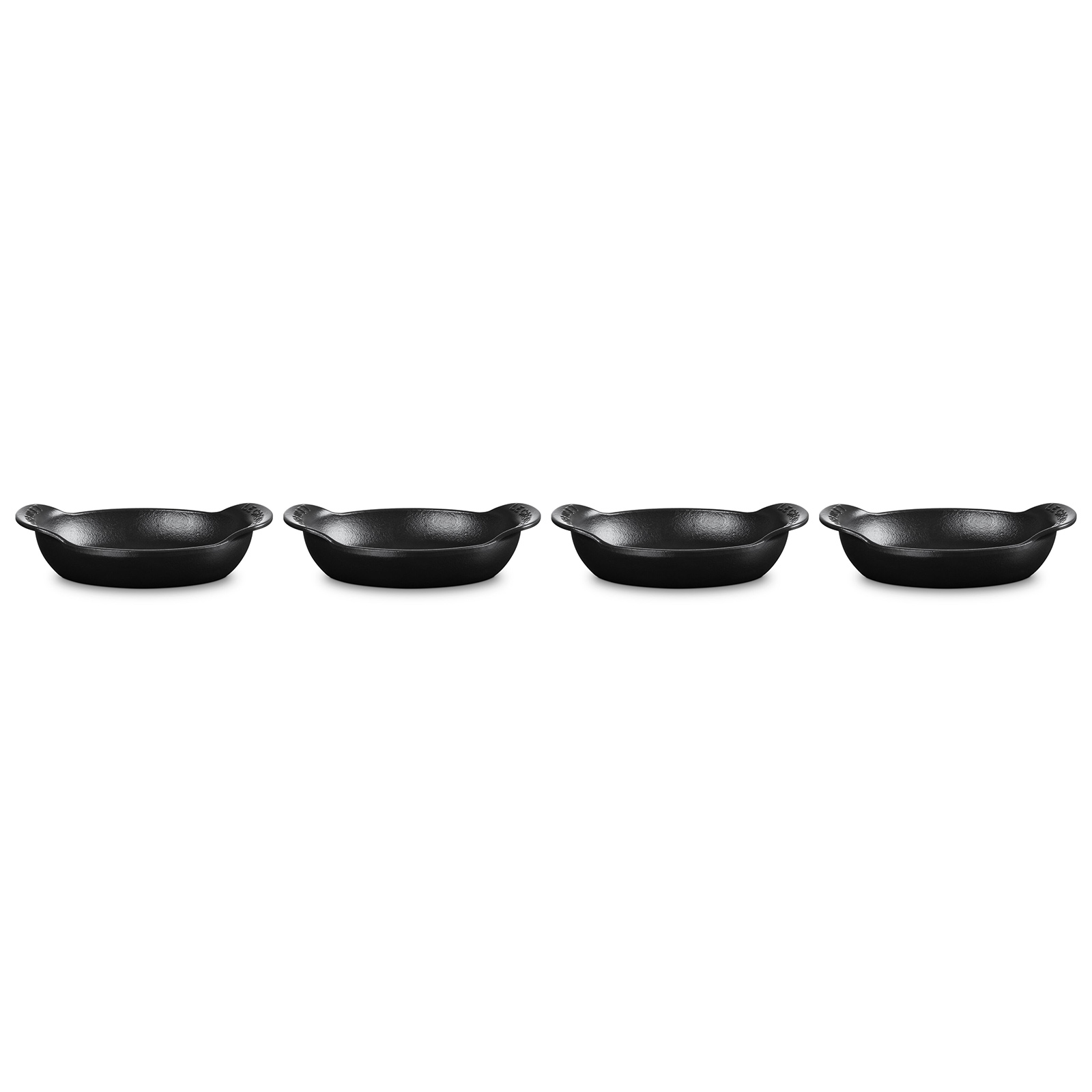 Set of 4 Mini Oval Baker Matte Black 15cm