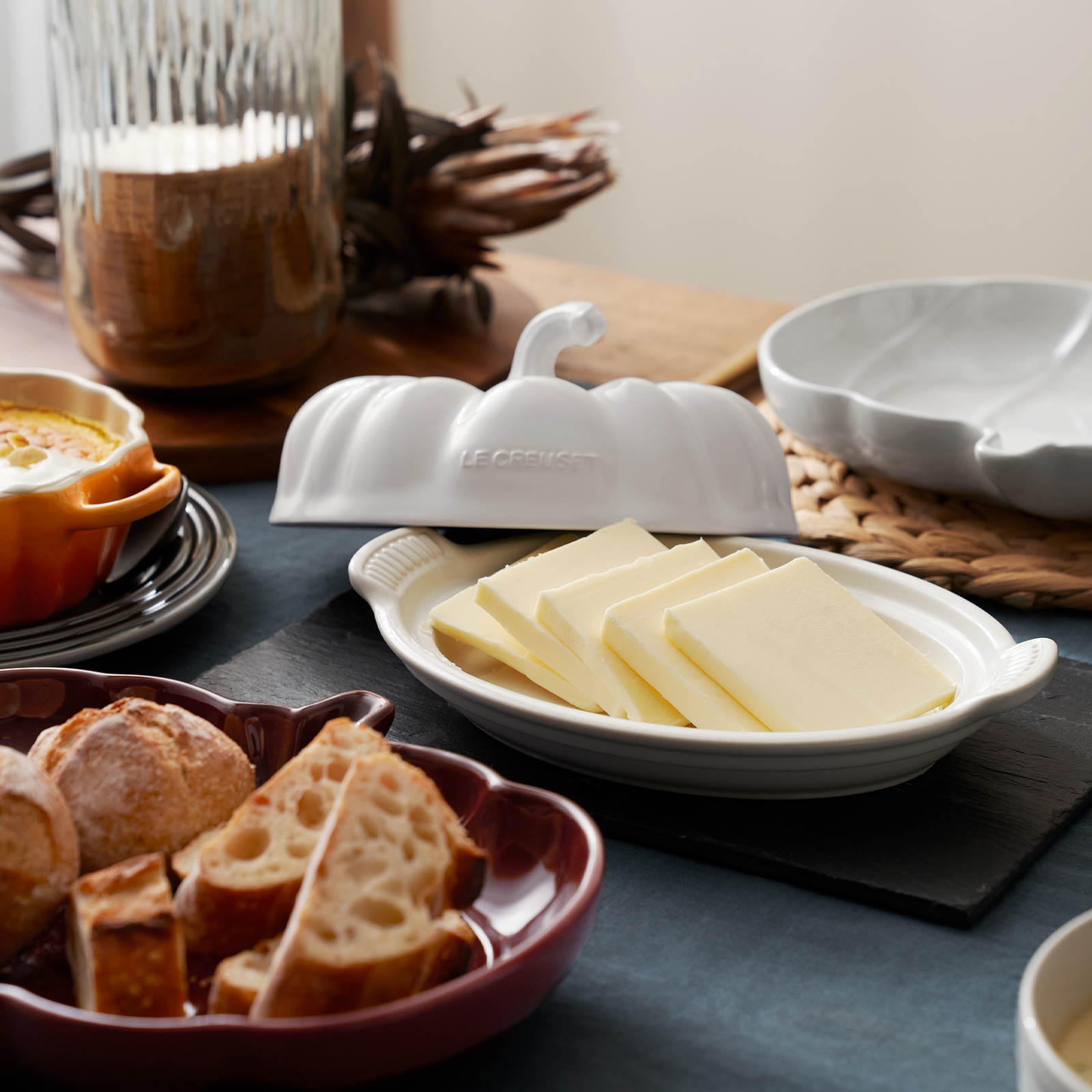 Pumpkin Stoneware Butter Dish image number 6