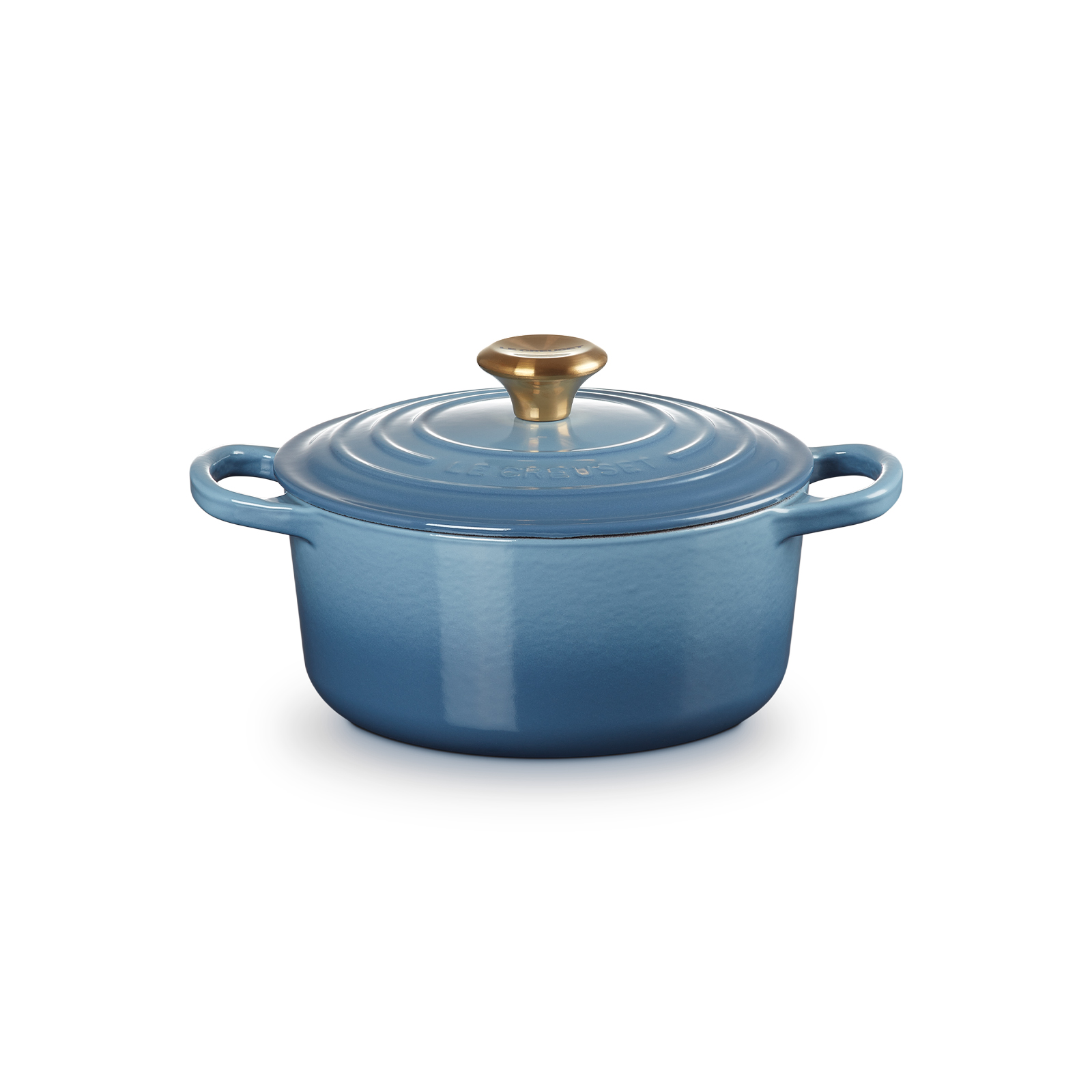 Round French Oven Chambray 18cm Gold Knob
