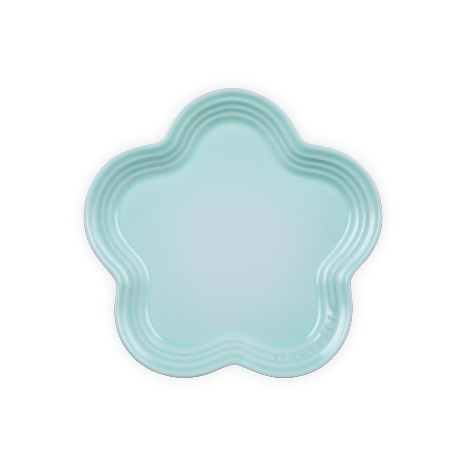 Flower Stoneware Plate Ice Green 19cm