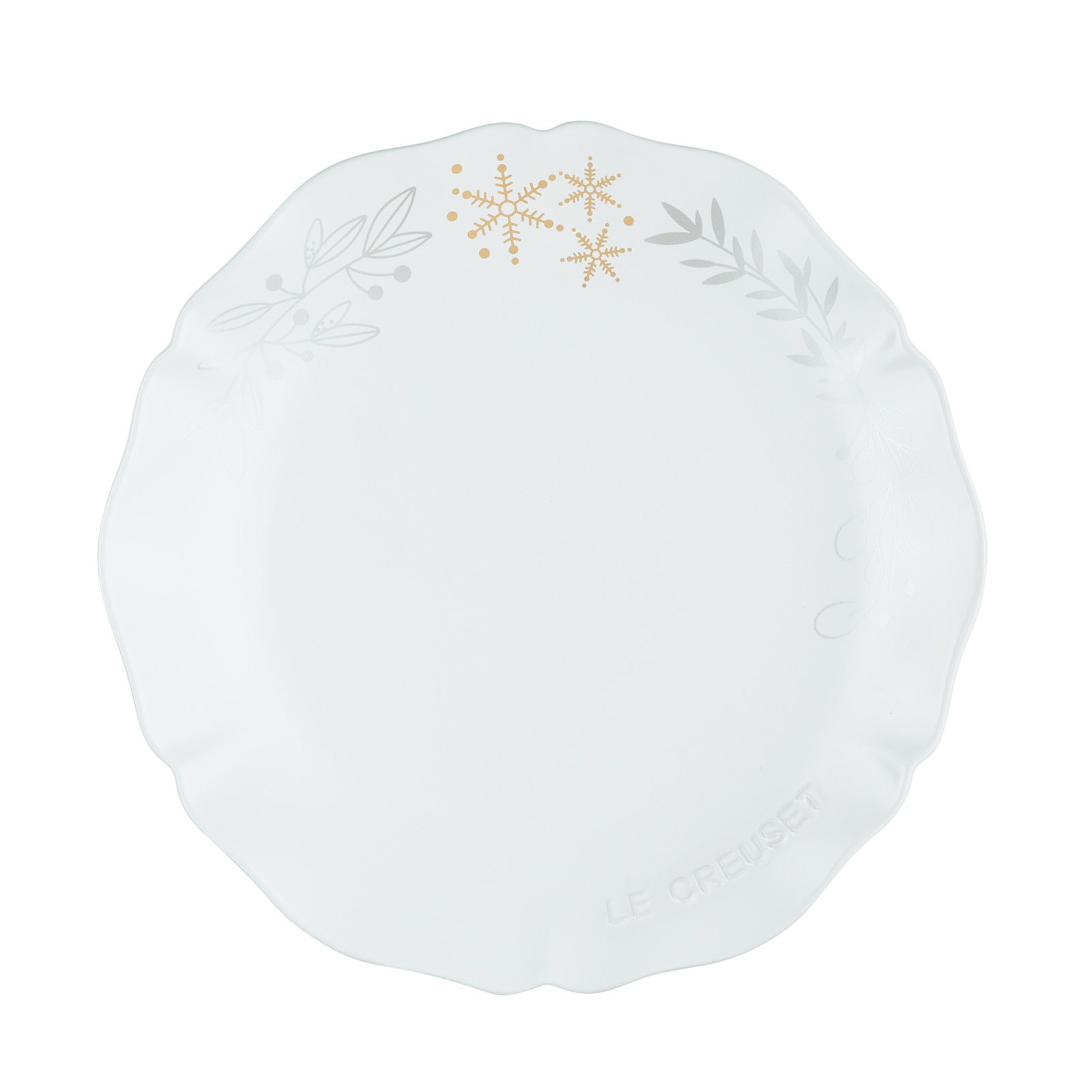 Elegant Frill Plate with Gold Decal Cotton 25cm