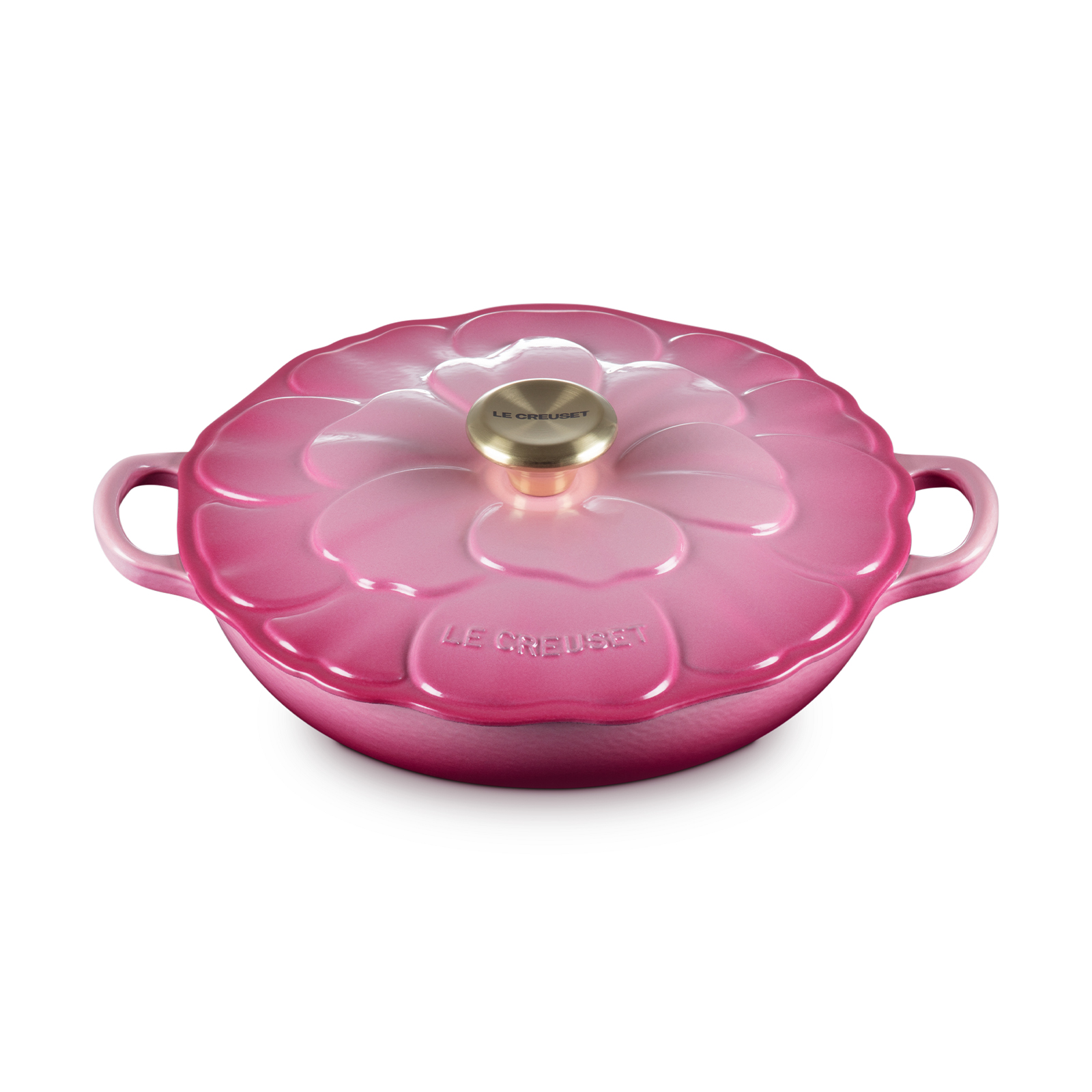 Signature Petal Braiser Berry 26cm Light Gold Knob