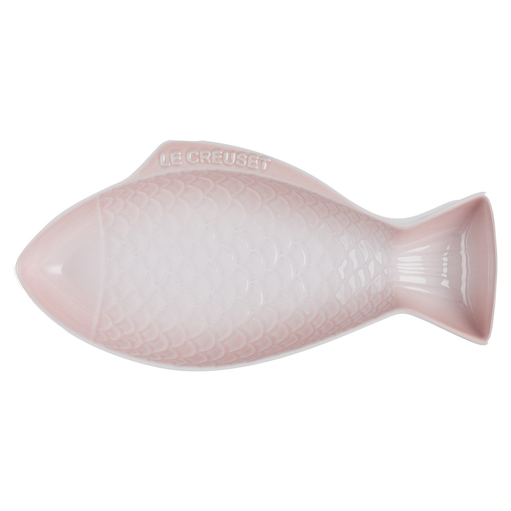 Fish Stoneware Dish Shell Pink Large