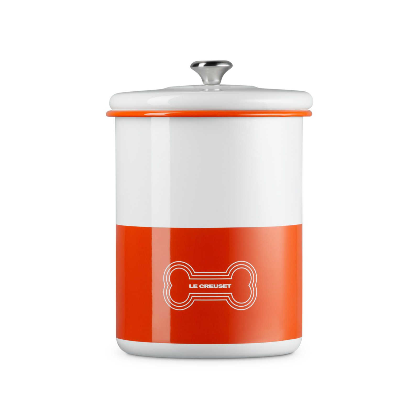 Enamel On Steel Pet Treat Jar with Bone Decal image number 2