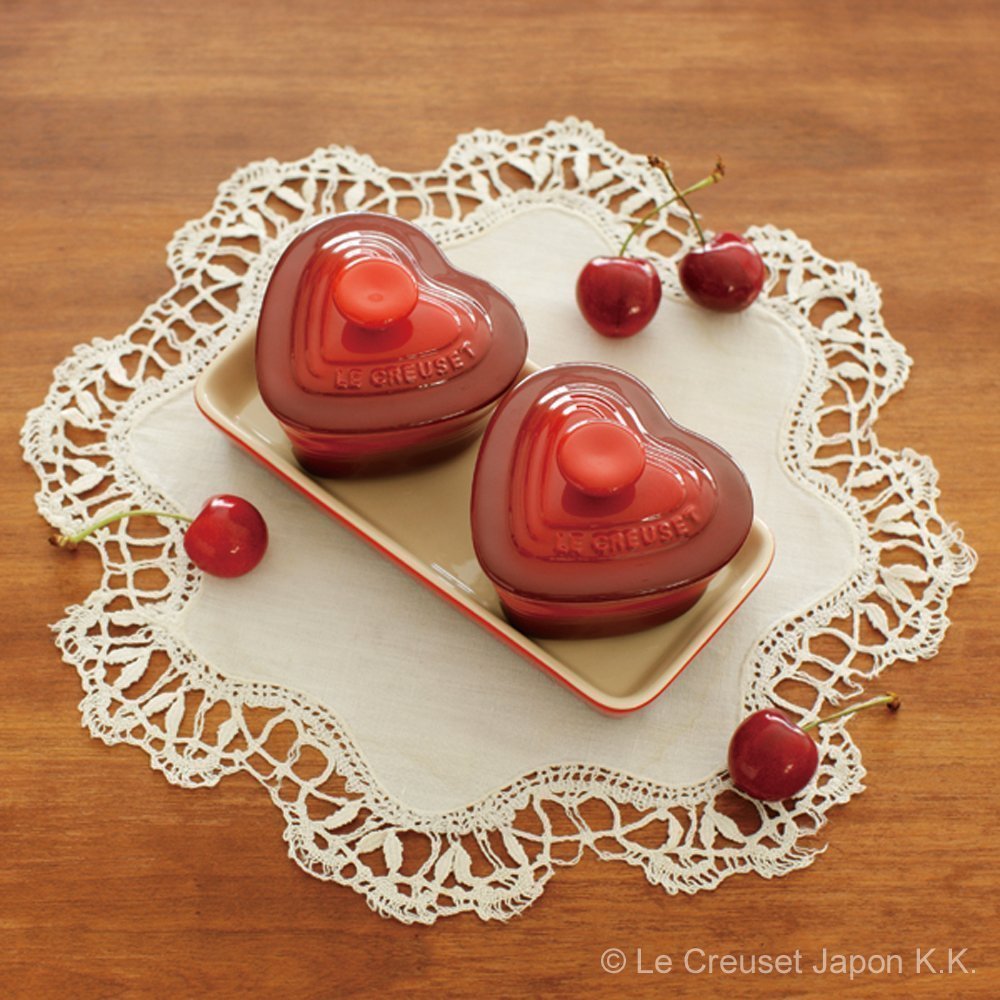 Set of 2 Mini Heart Ramekin with Tray image number 4